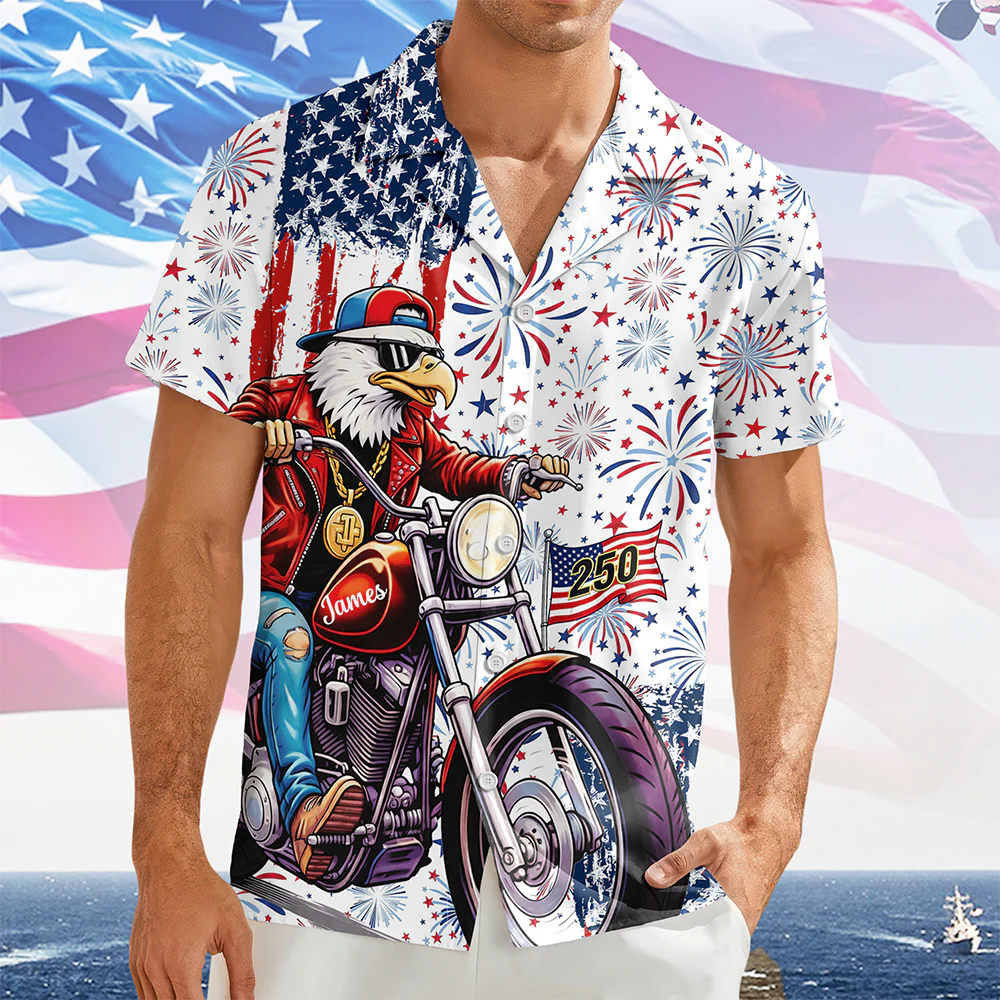 Personalized Name Eagle US Flag Hawaii Shirt HA75 920892 - Image 7