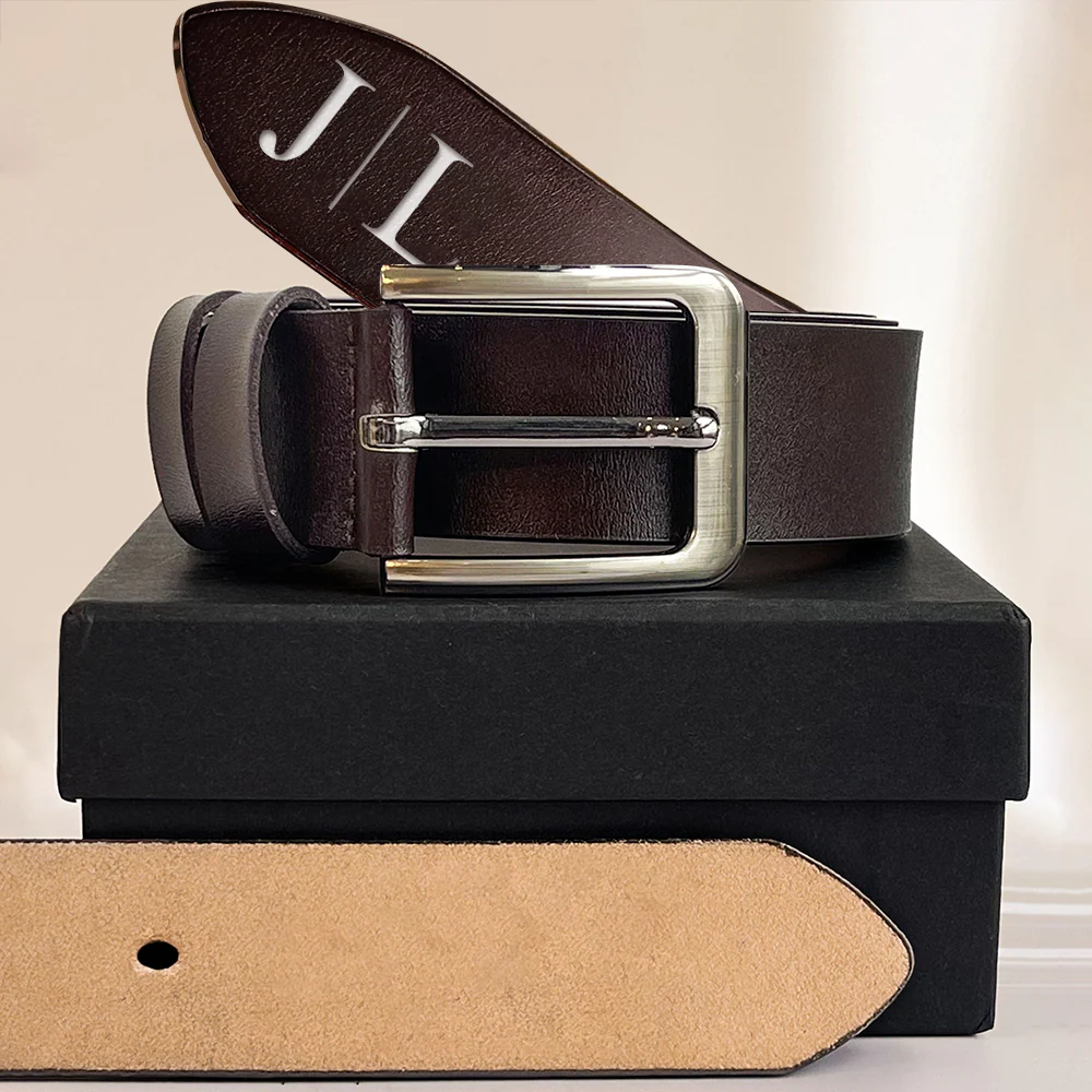 Personalized Name Engraved Leather Belt Gift For Boyfriend, Husband TH10 898277 - Image 2