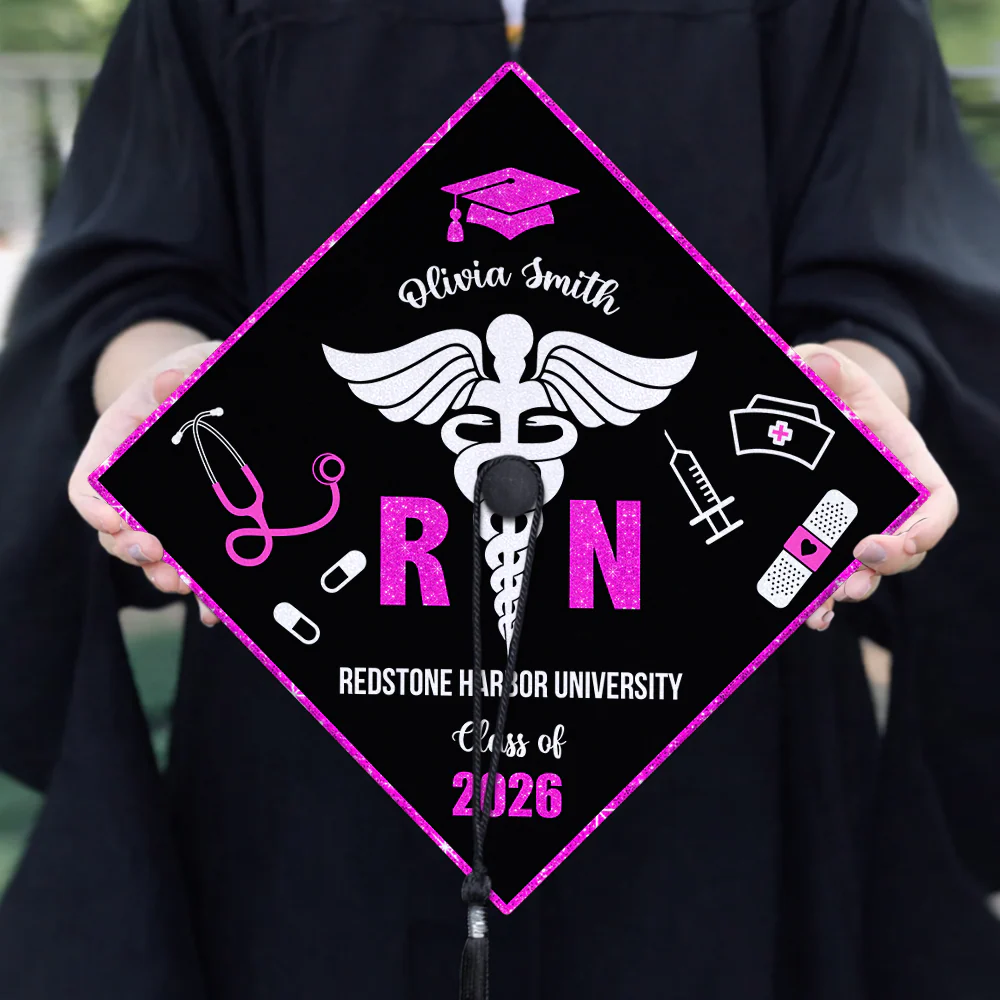 Personalized Nurse Class of 2026 RN Grad Graduation Cap Topper CH07 910892 - Image 11