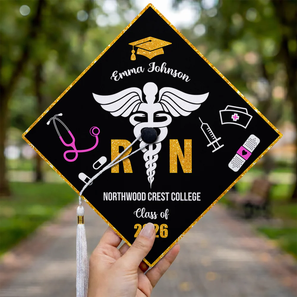 Personalized Nurse Class of 2026 RN Grad Graduation Cap Topper CH07 910892 - Image 14