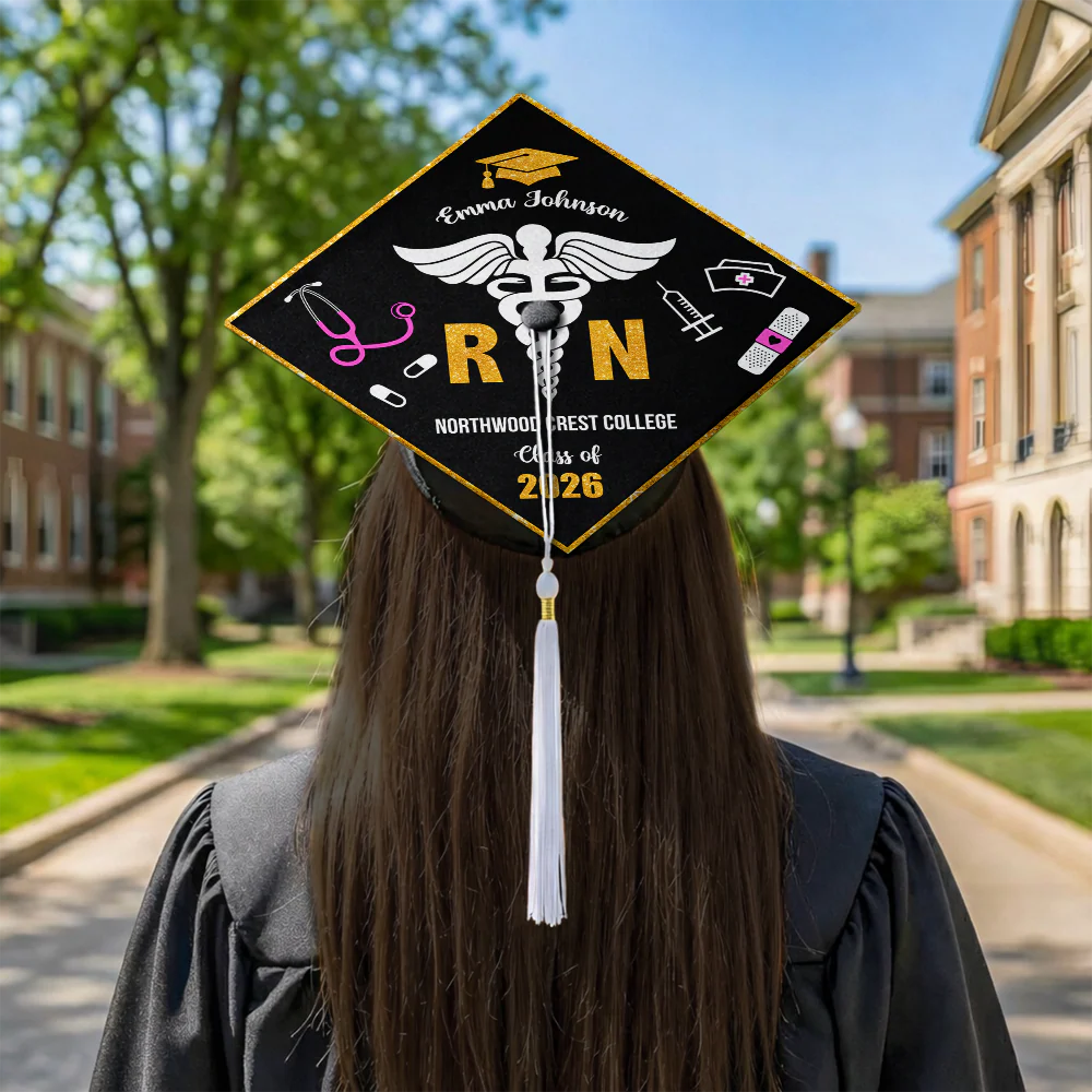 Personalized Nurse Class of 2026 RN Grad Graduation Cap Topper CH07 910892 - Image 5