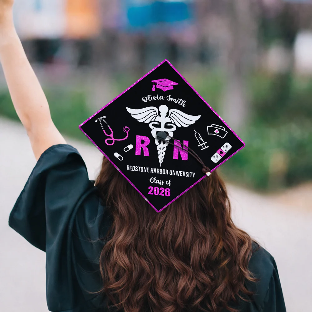 Personalized Nurse Class of 2026 RN Grad Graduation Cap Topper CH07 910892 - Image 8