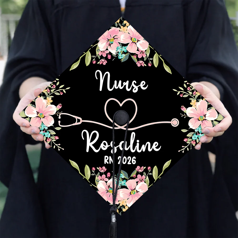 Personalized Nurse Graduation Gift Floral Theme Graduation Cap Topper HO82 901544 - Image 7