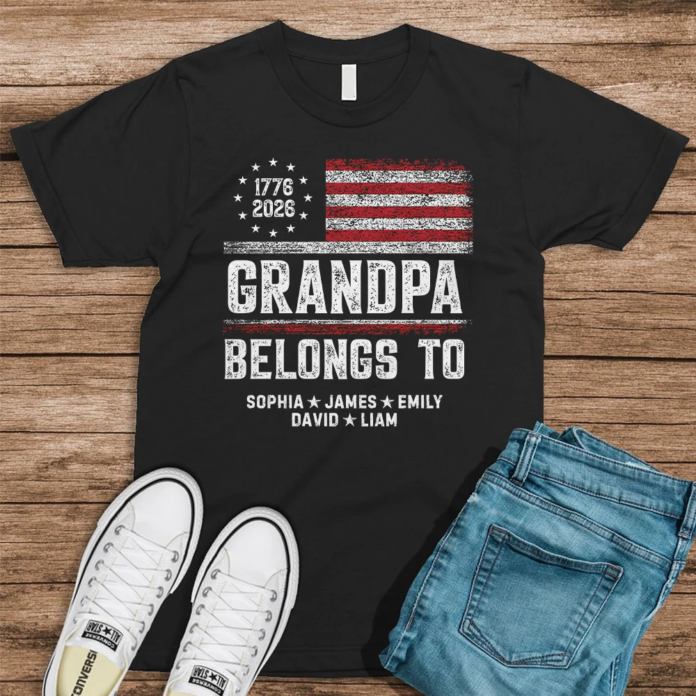 Personalized Papa Belongs To Dark Shirt USA 250 Years Anniversary Patriotic Gift TH10 169885 - Image 2