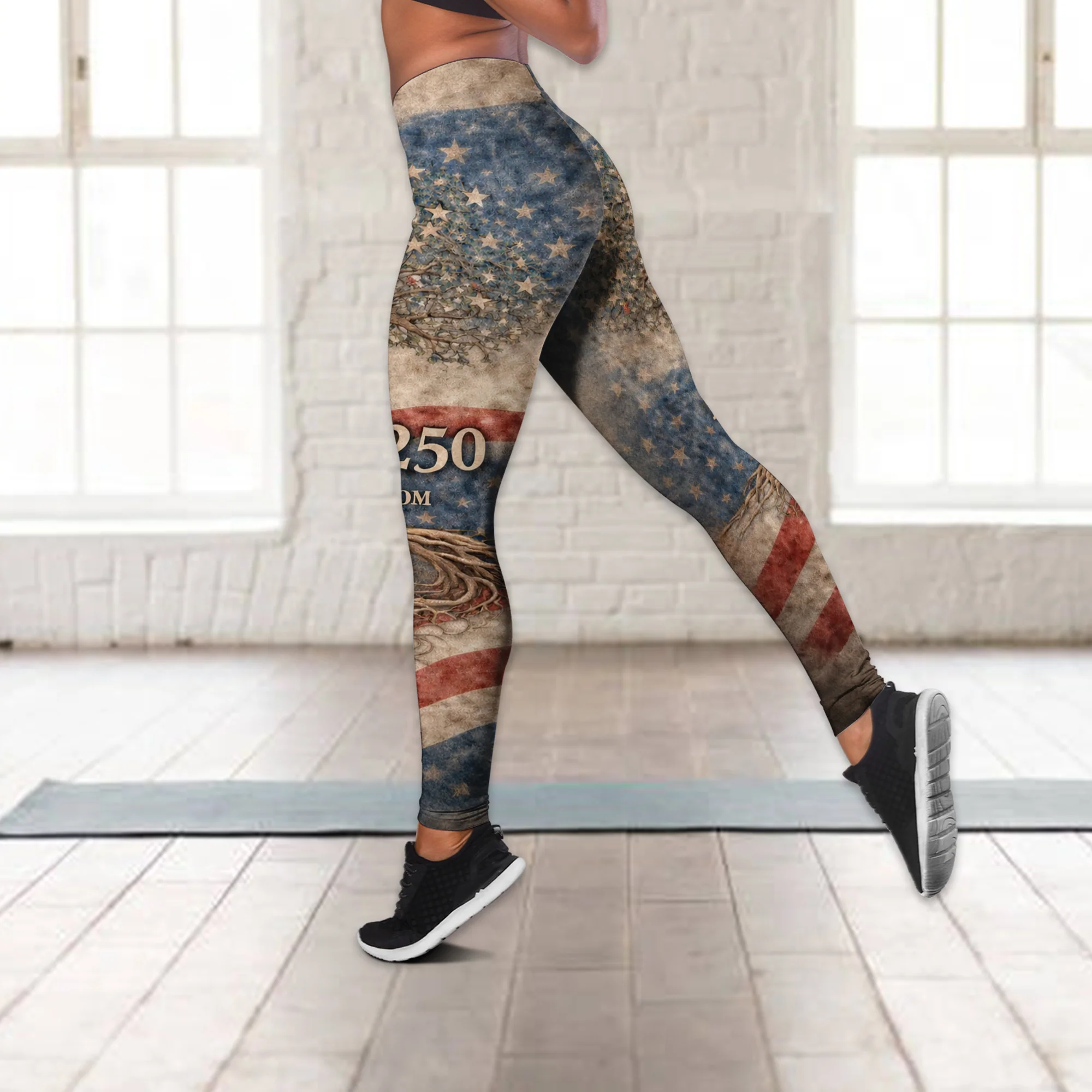 Personalized Patriotic Women’s Leggings – American 250th Anniversary Independence Day Pants HO82 901972 - Image 2