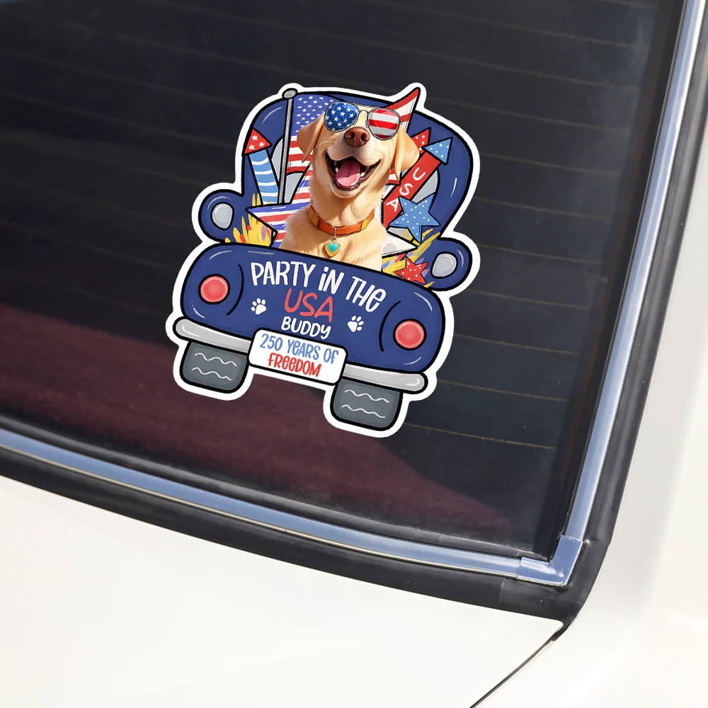 Personalized Pawty In The USA 250 Years Of Freedom Car Window Decal Sticker TH10 169435 - Image 4
