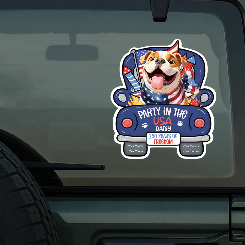 Personalized Pawty In The USA 250 Years Of Freedom Car Window Decal Sticker TH10 169435 - Image 5