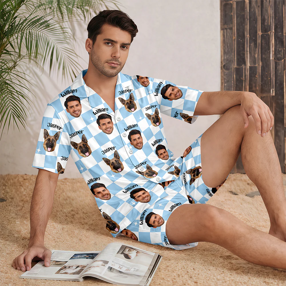 Personalized Pet & Family Photo Short Pajama Women's Sleepwear Gift HA75 921748 - Image 4