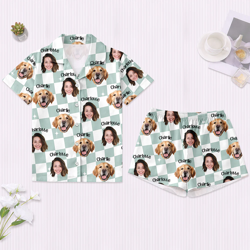 Personalized Pet & Family Photo Short Pajama Women's Sleepwear Gift HA75 921748 - Image 7