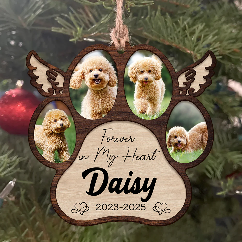 Personalized Pet Memorial Paw Wood Ornament HO82 894376 - Image 4