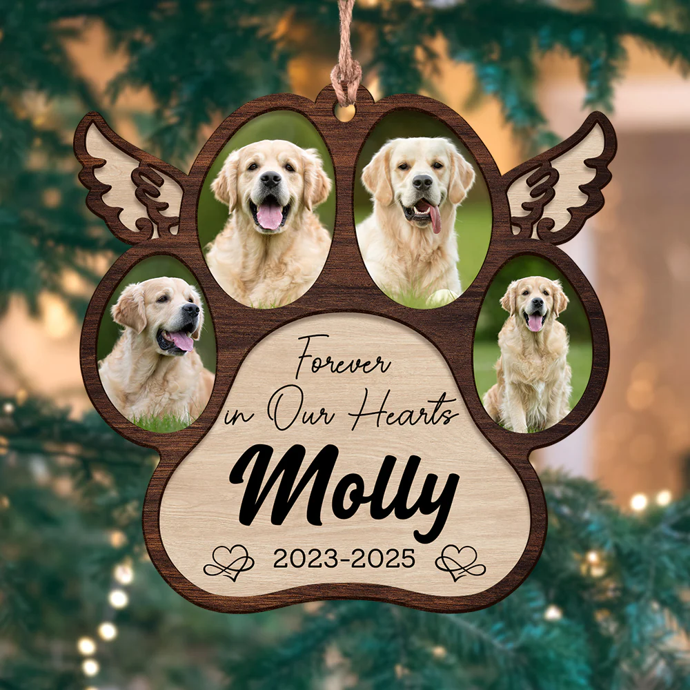 Personalized Pet Memorial Paw Wood Ornament HO82 894376 - Image 6