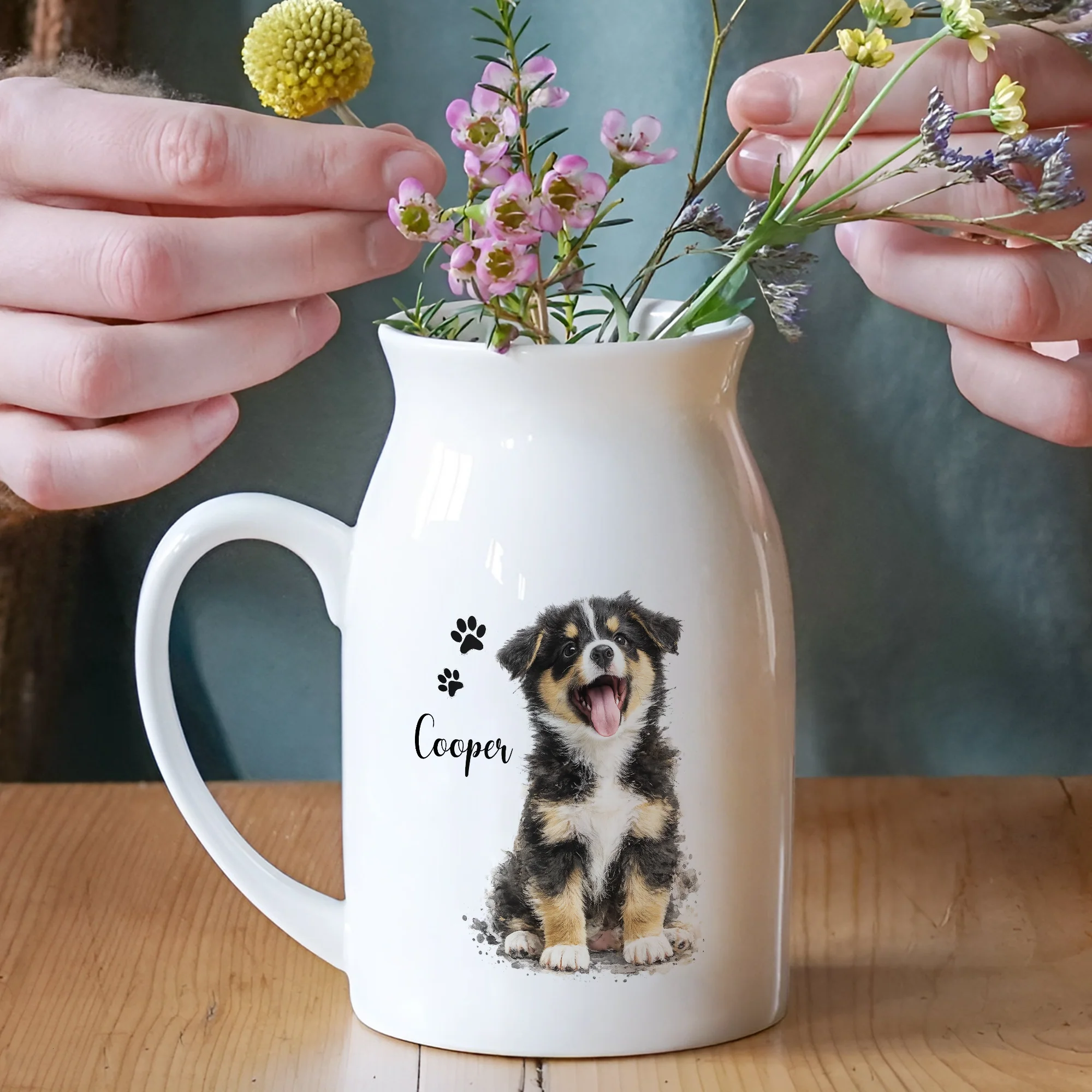 Personalized Pet Watercolor Ceramic Flower Vase Gift For Pet Lovers CH07 911390 - Image 3