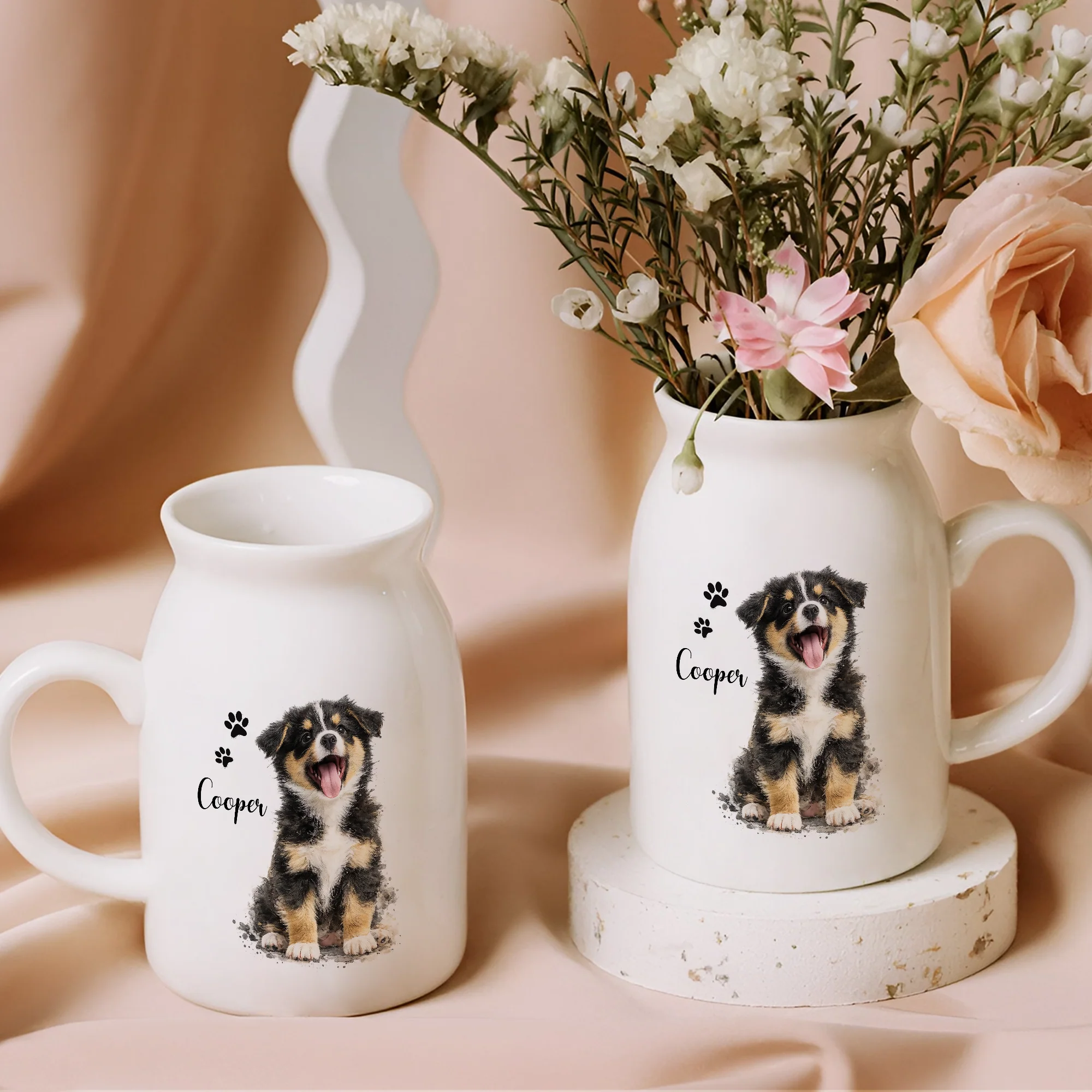 Personalized Pet Watercolor Ceramic Flower Vase Gift For Pet Lovers CH07 911390 - Image 5