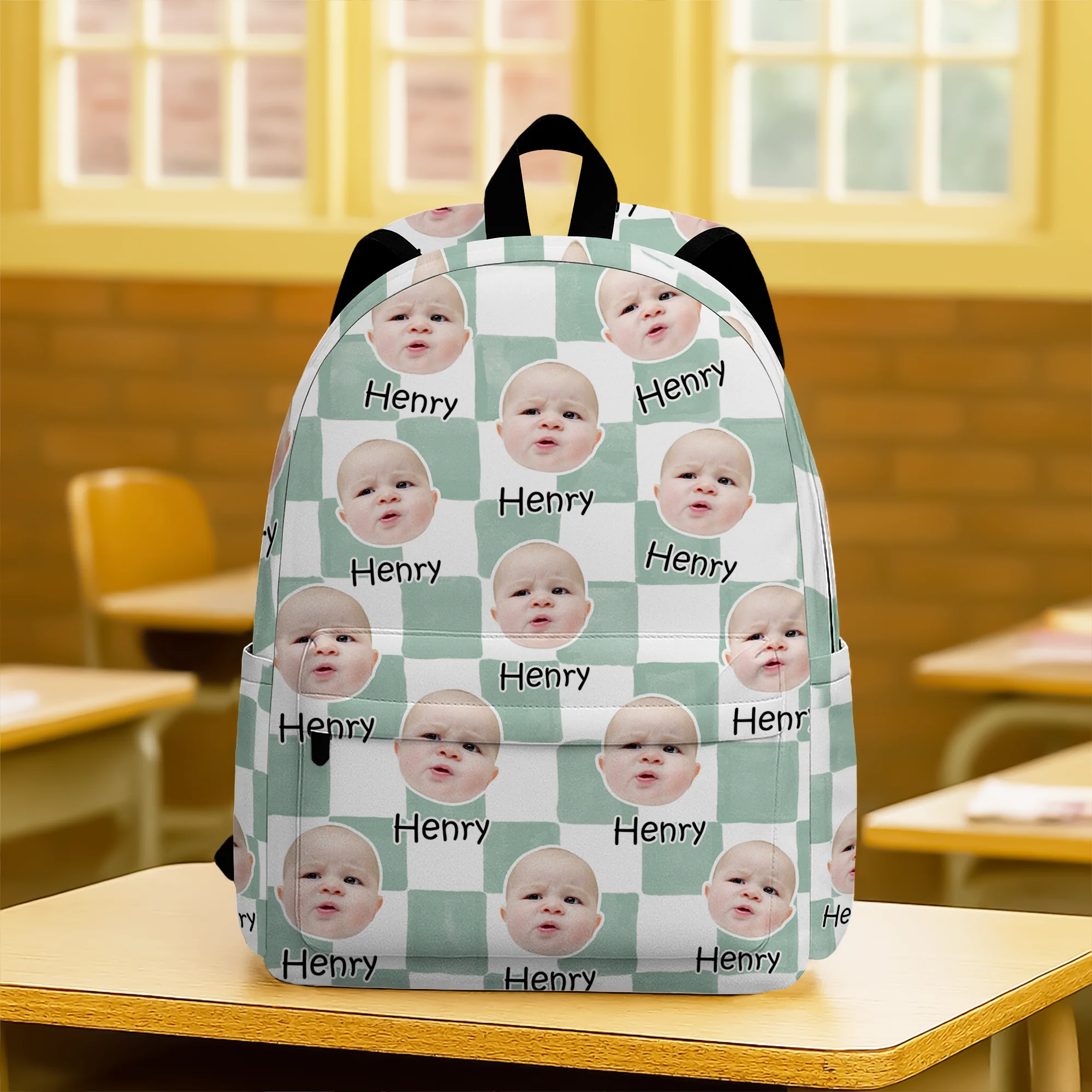 Personalized Photo Backpack for Kids, Custom Name School Bag, Back to School Gift for Boys & Girls CH07 180062
