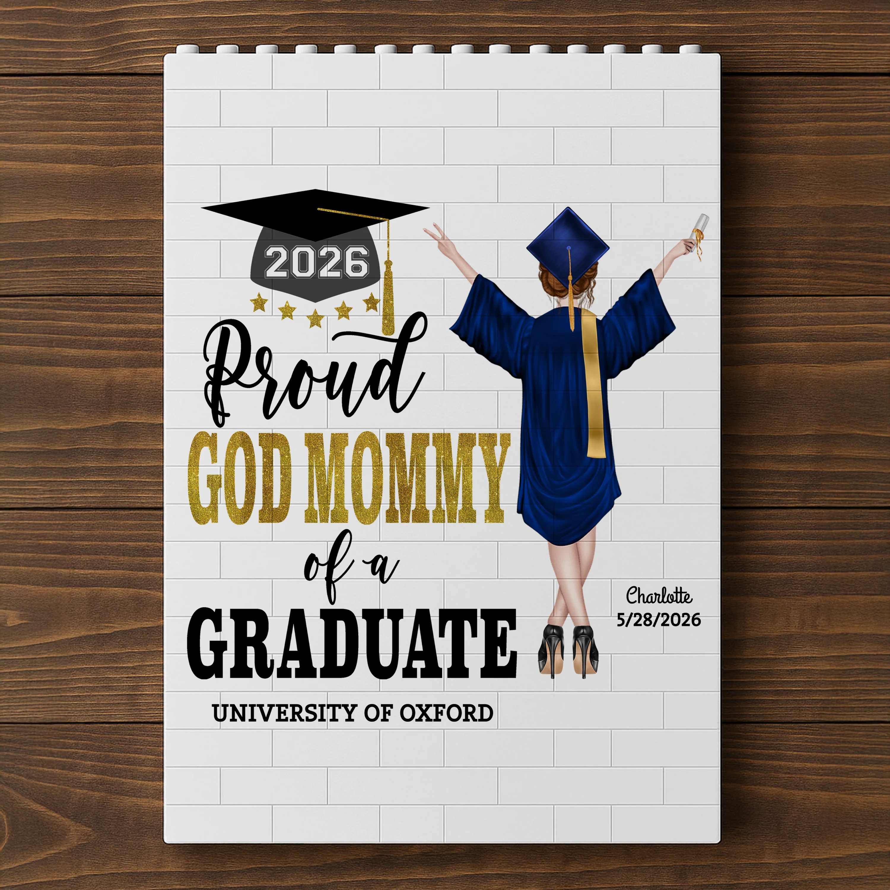 Personalized Proud Dad Proud Mom of a Graduate Graduation Building Block HO82 901424 - Image 6