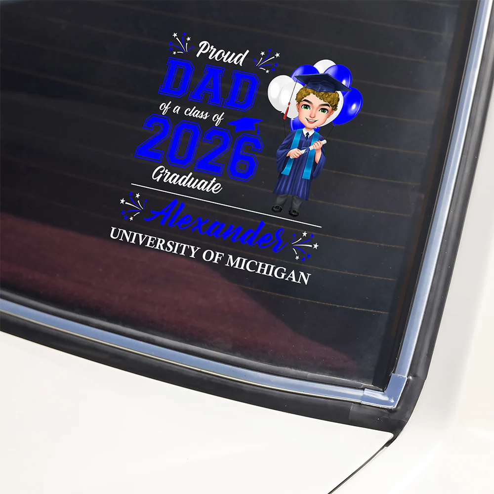 Personalized Proud Graduation Class Of 2026 Car Window Decal Sticker HA75 920552 - Image 6