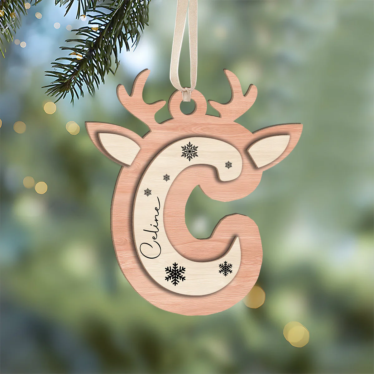 Personalized Reindeer Letter Wood Ornament For Christmas Gifts TH10 896319 - Image 7