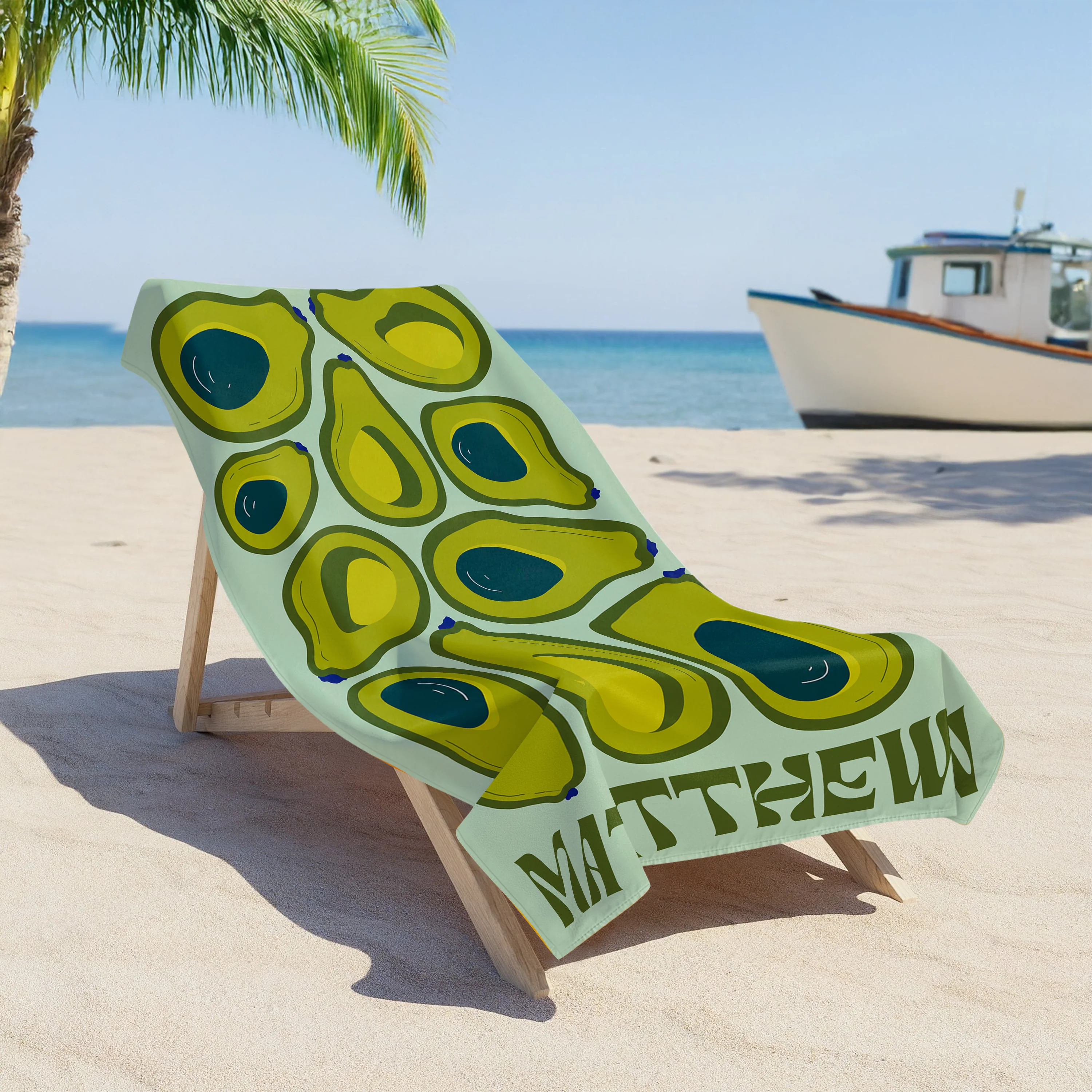 Personalized Retro Beach Towel with Name, Groovy Vibes Beach, Retro Floral Towel HO82 902980 - Image 5