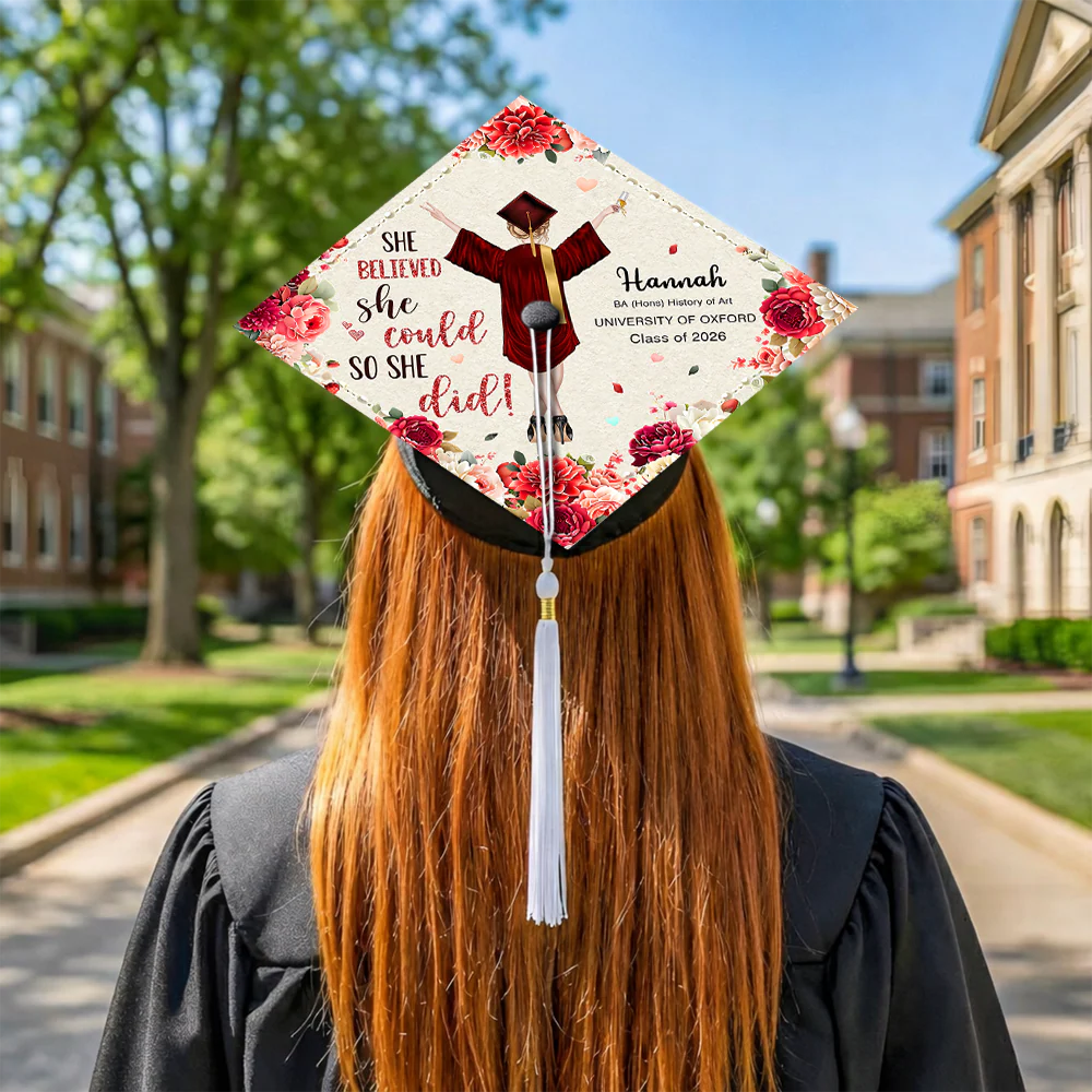 Personalized She Believed She Could So She Did Graduation Cap Topper HO82 901540 - Image 3
