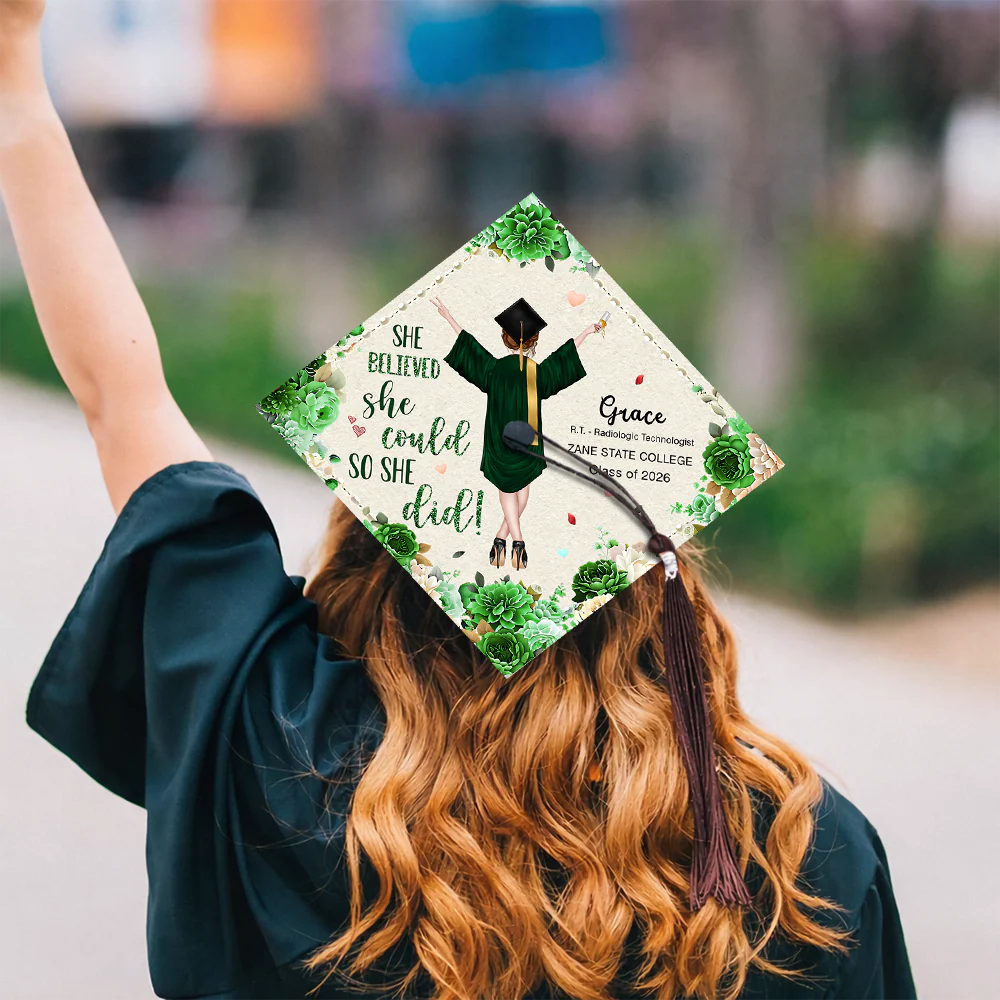 Personalized She Believed She Could So She Did Graduation Cap Topper HO82 901540 - Image 5