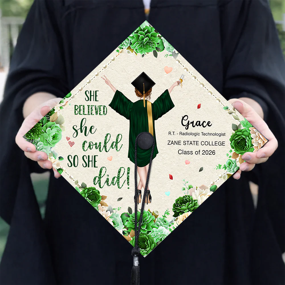 Personalized She Believed She Could So She Did Graduation Cap Topper HO82 901540 - Image 6