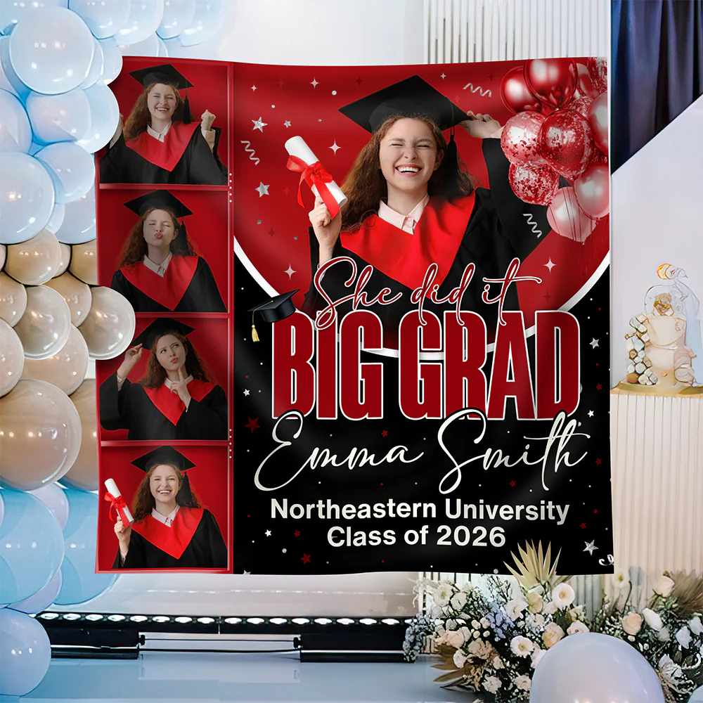 Personalized She Dit It Big Grad Backdrop Graduation Party Decor LM32 899497 - Image 5