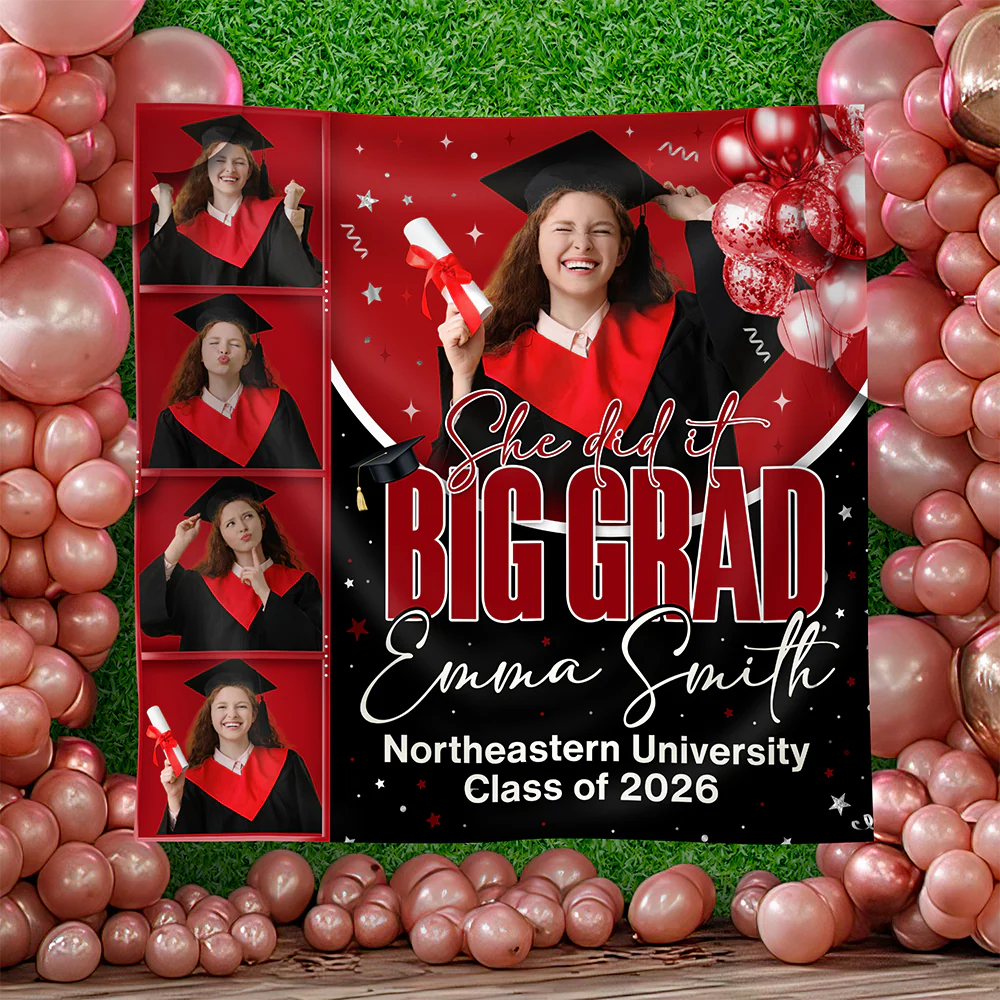 Personalized She Dit It Big Grad Backdrop Graduation Party Decor LM32 899497 - Image 6