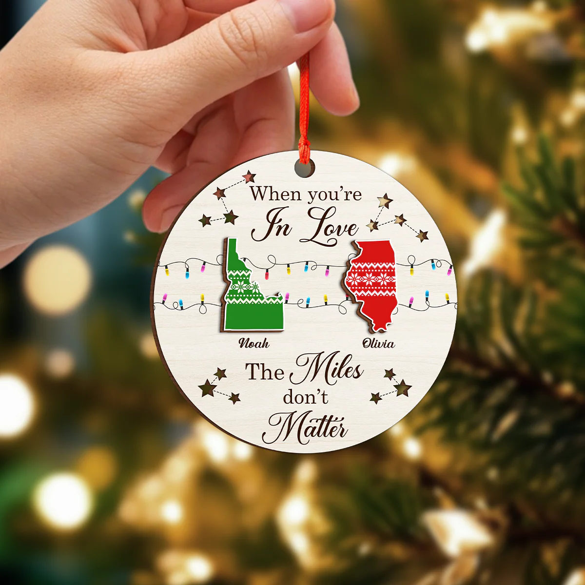Personalized State To State Wood Ornament Family Long Distance Christmas Gift CH07 899014 - Image 2