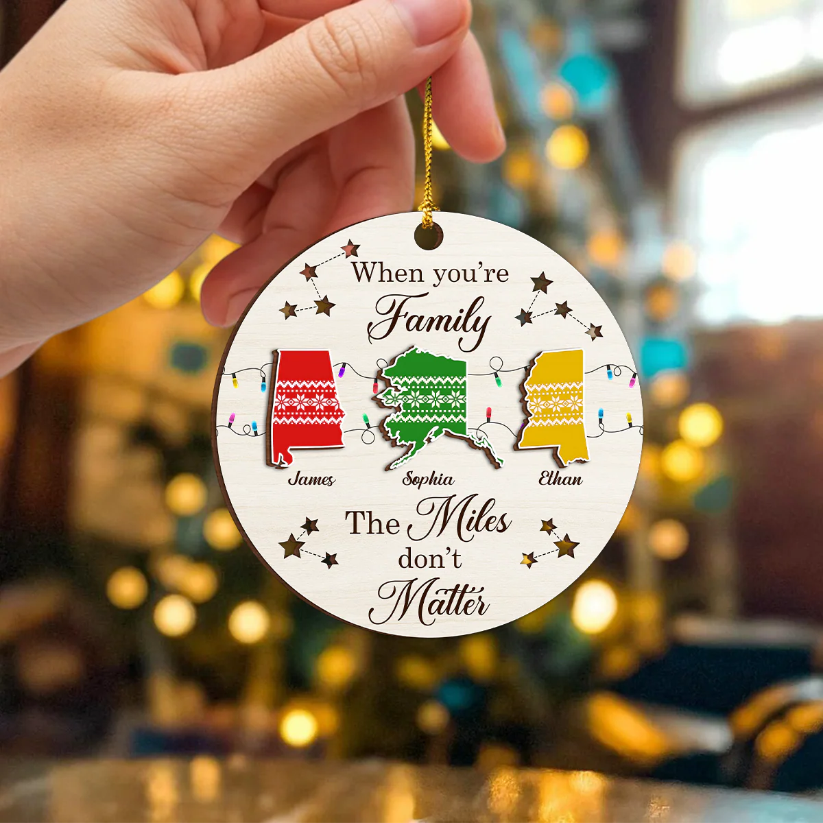Personalized State To State Wood Ornament Family Long Distance Christmas Gift CH07 899014 - Image 3