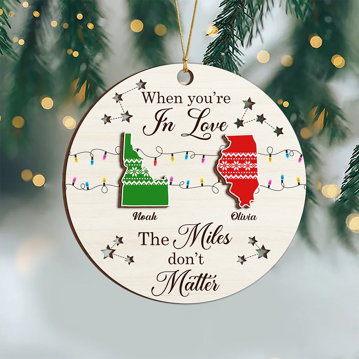 Personalized State To State Wood Ornament Family Long Distance Christmas Gift CH07 899014 - Image 5
