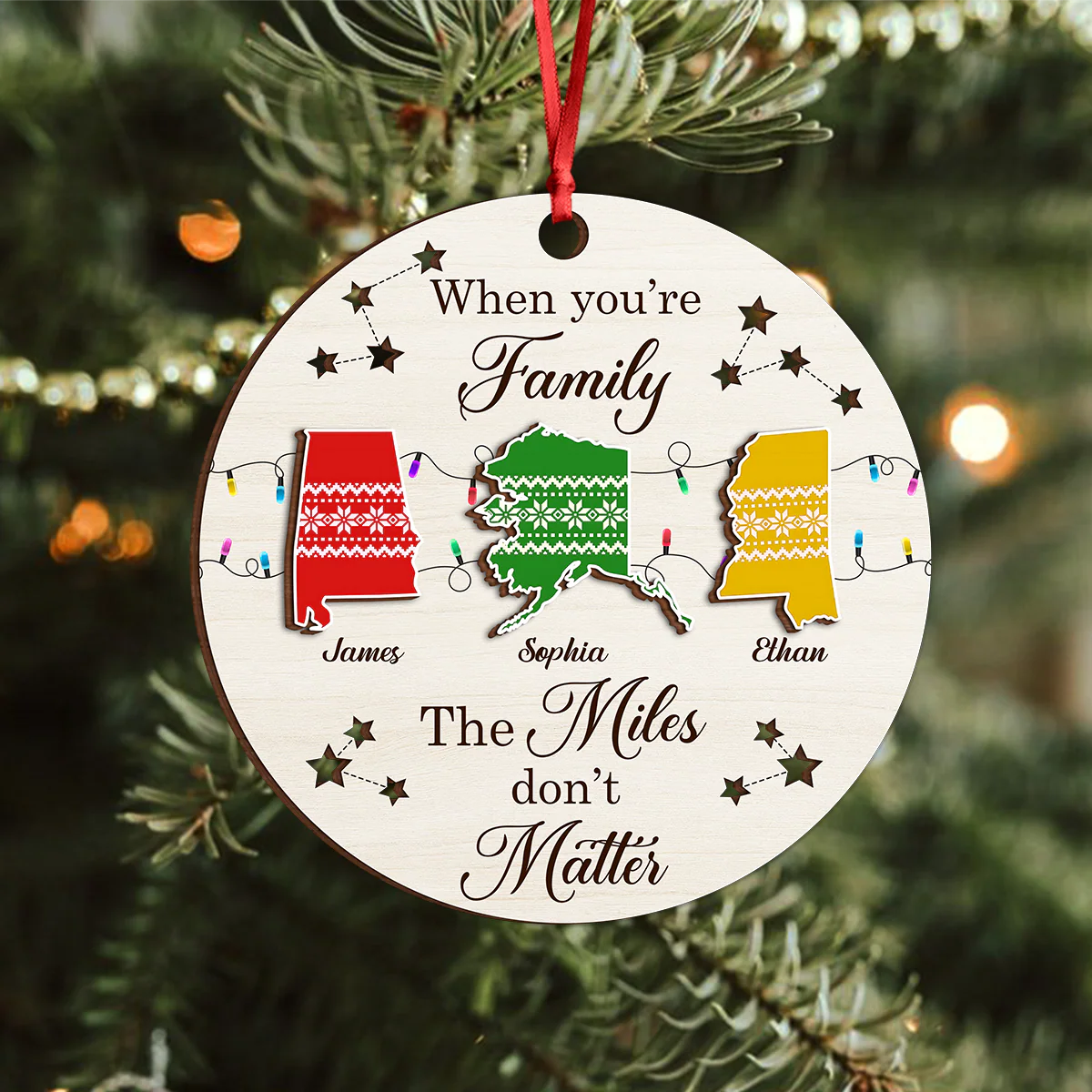 Personalized State To State Wood Ornament Family Long Distance Christmas Gift CH07 899014 - Image 6