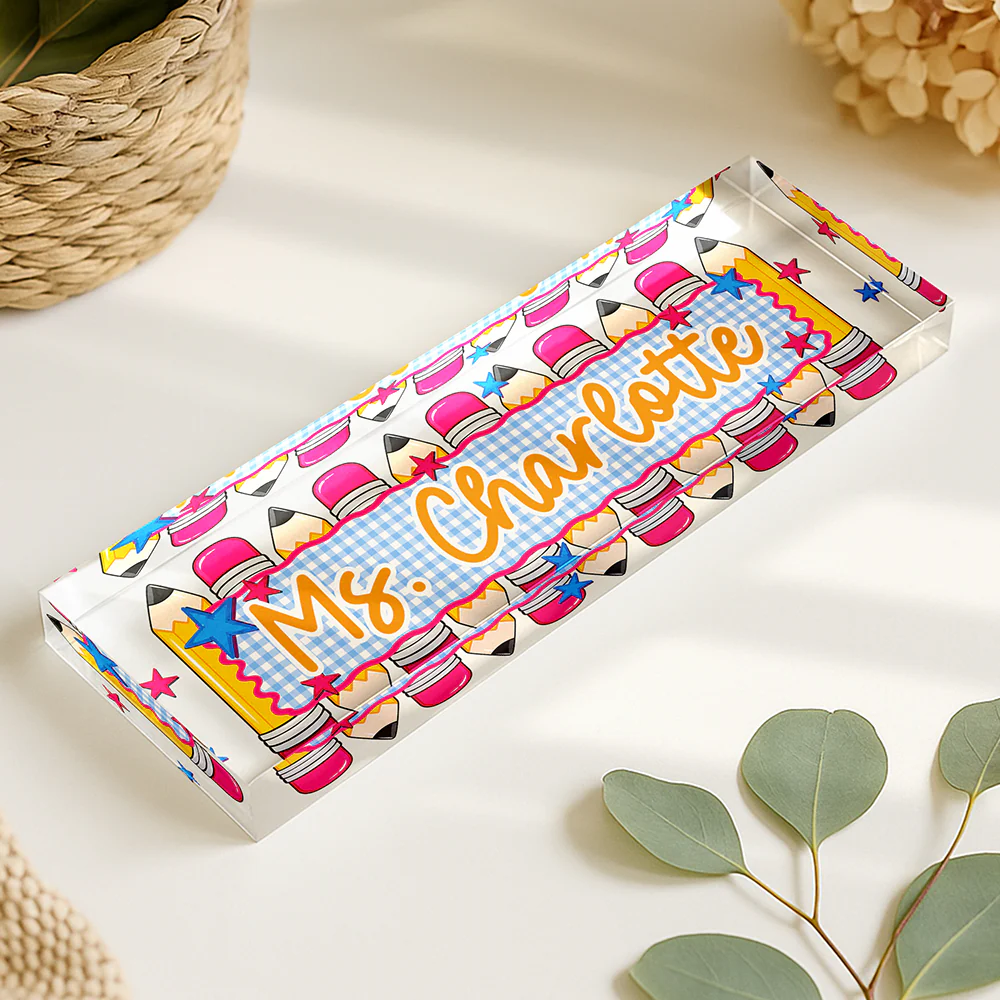 Personalized Teacher Acrylic Desk Name Plate Back to School Teacher Gift CH07 180026 - Image 4