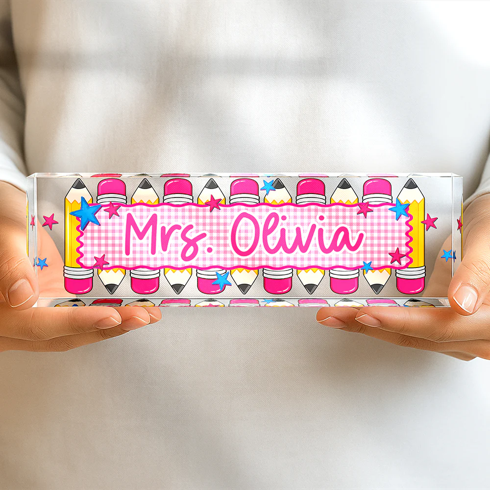 Personalized Teacher Acrylic Desk Name Plate Back to School Teacher Gift CH07 180026 - Image 5