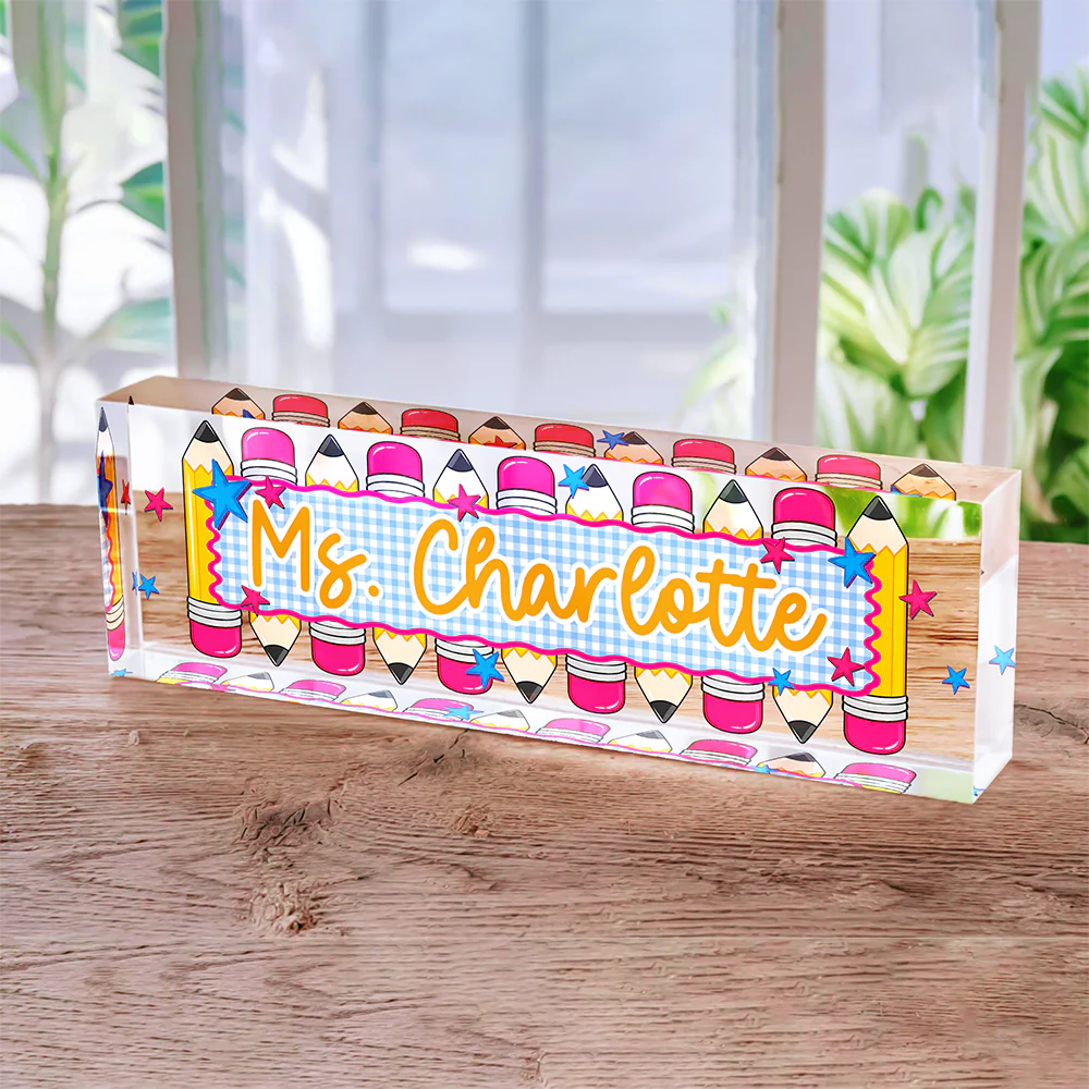 Personalized Teacher Acrylic Desk Name Plate Back to School Teacher Gift CH07 180026 - Image 6