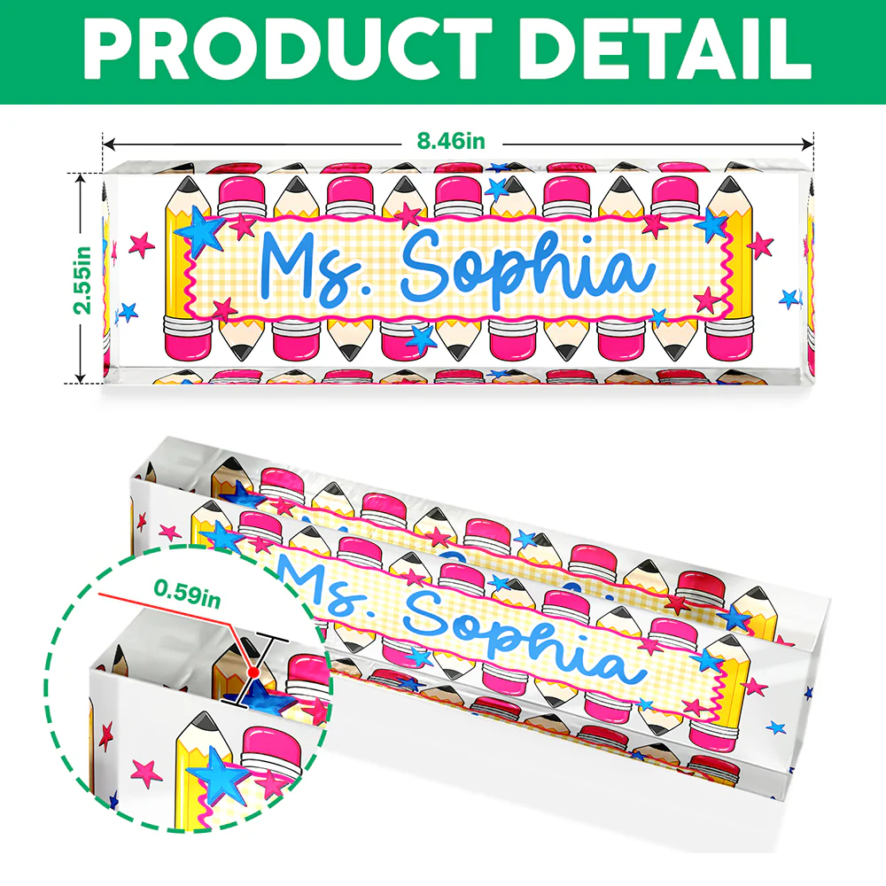 Personalized Teacher Acrylic Desk Name Plate Back to School Teacher Gift CH07 180026 - Image 8
