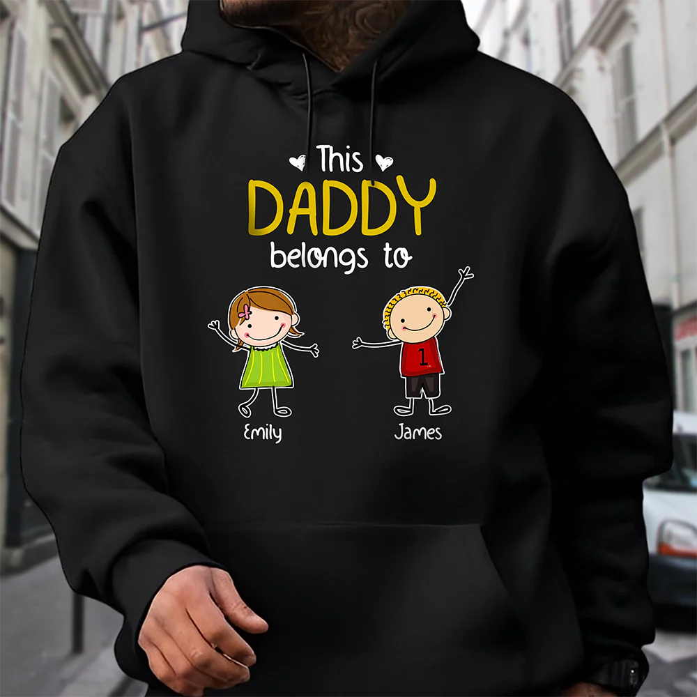 Personalized This Daddy Belongs To Dark Shirt Funny Father’s Day Gift HA75 921408 - Image 6