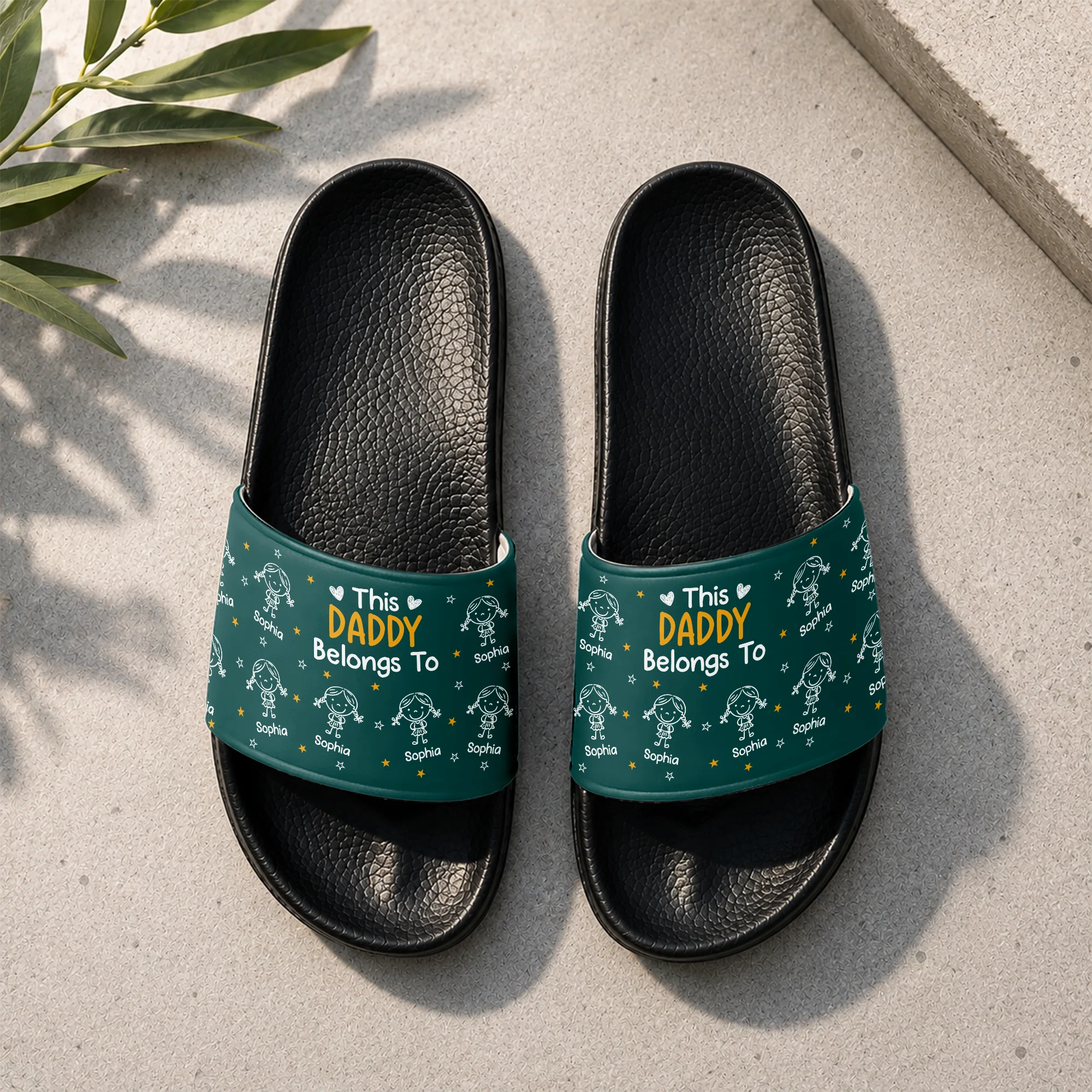 Personalized This Daddy Belongs To Slide Sandals Gift For Father's Day LM32 669123 - Image 2
