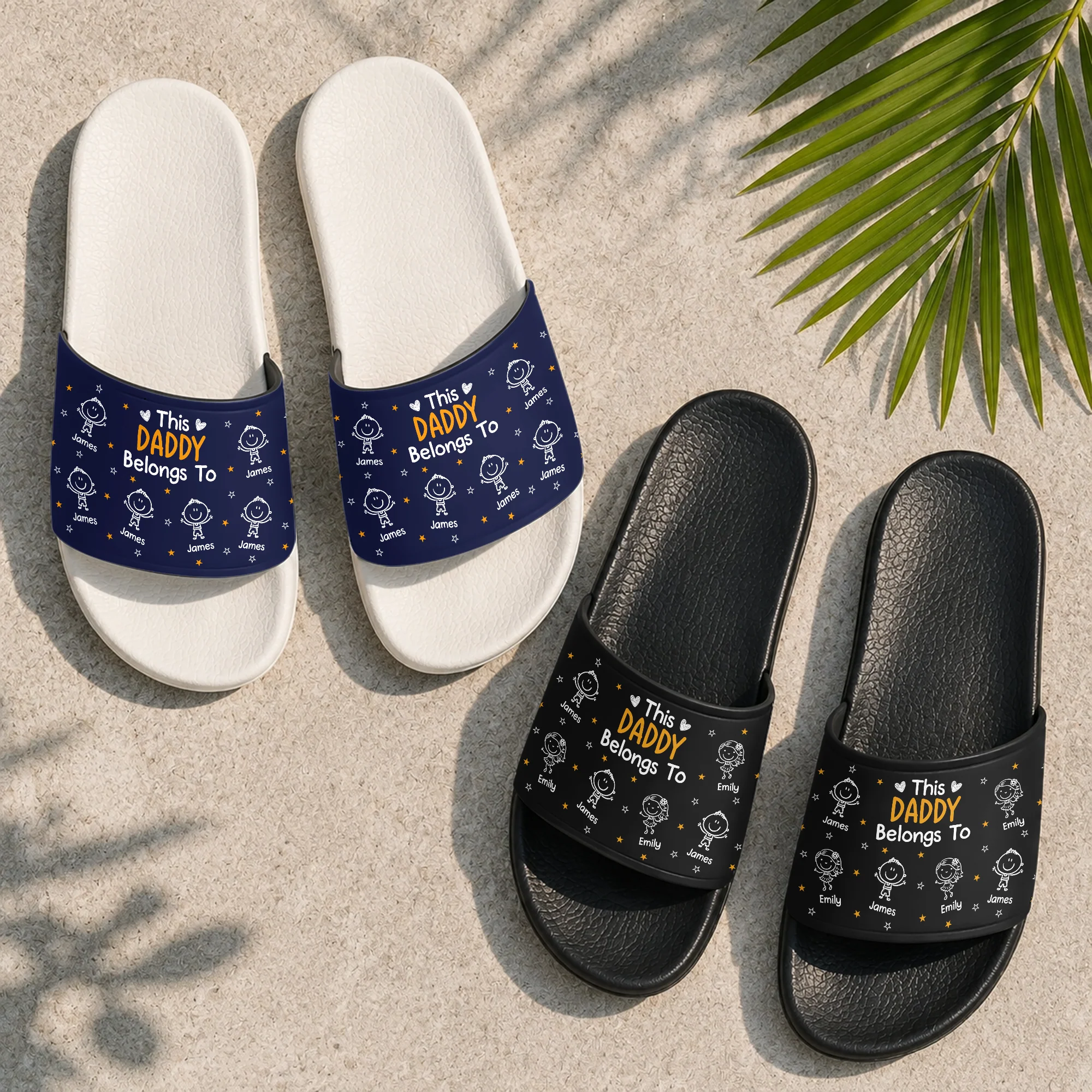 Personalized This Daddy Belongs To Slide Sandals Gift For Father's Day LM32 669123 - Image 3