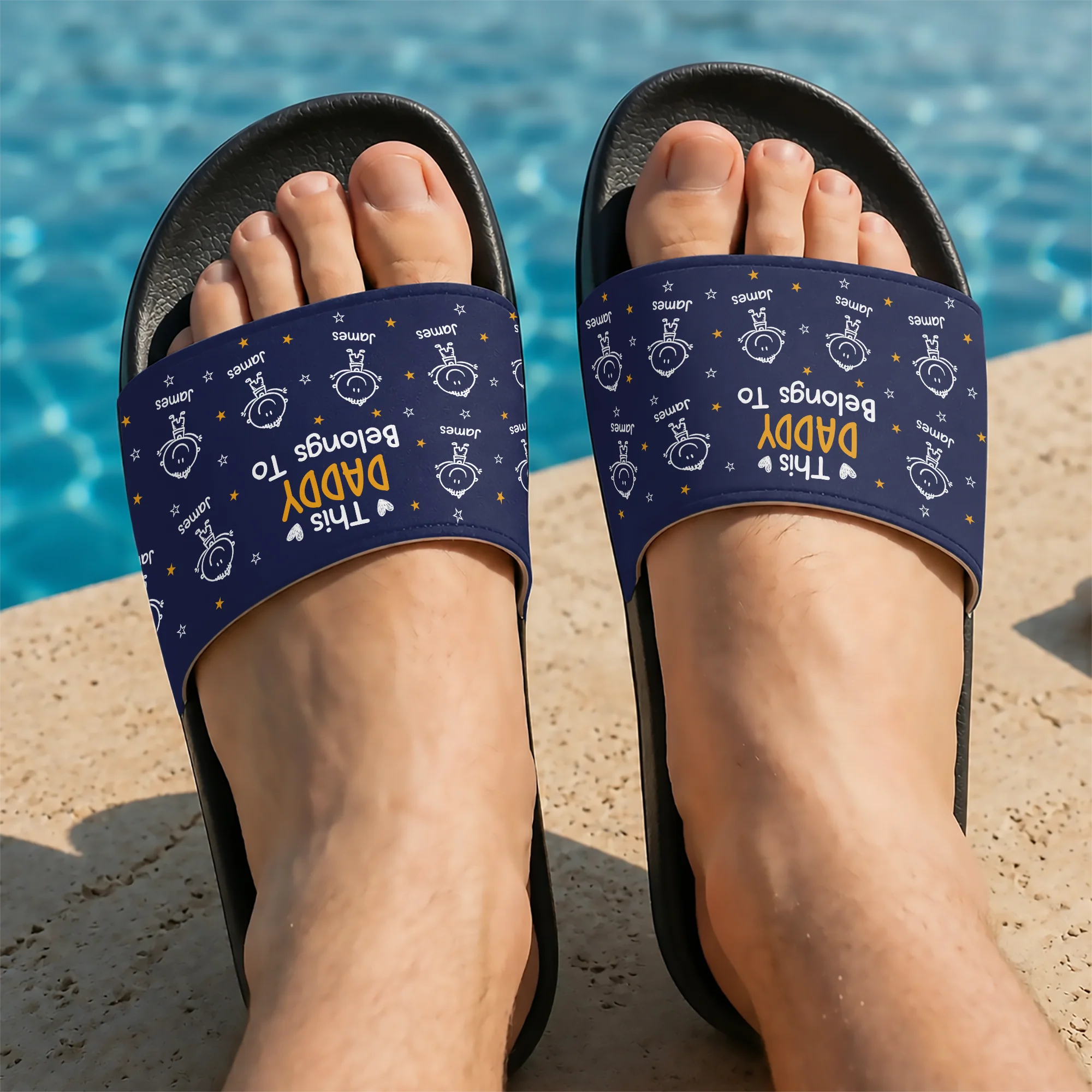 Personalized This Daddy Belongs To Slide Sandals Gift For Father's Day LM32 669123 - Image 4