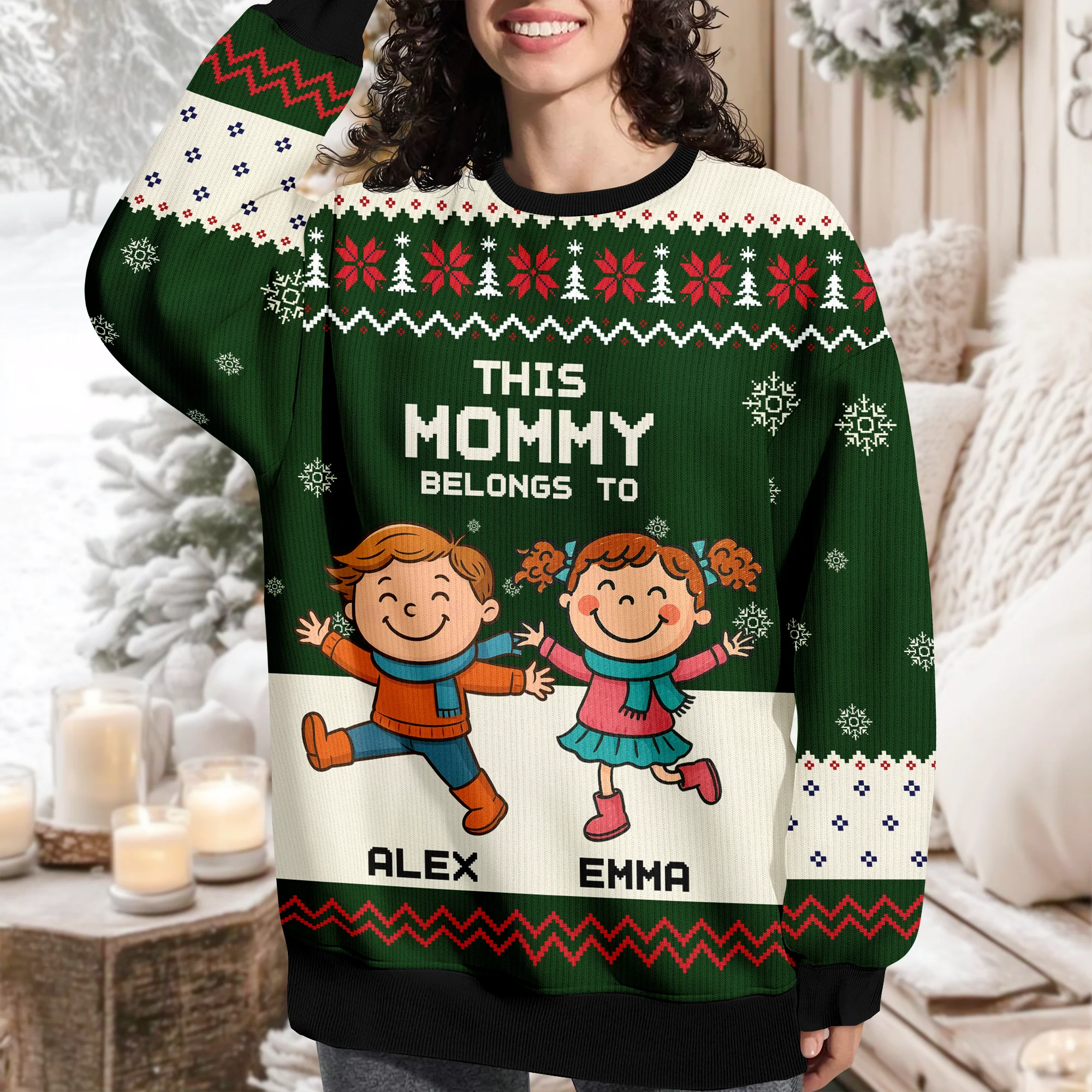 Personalized This Mommy Belongs To Ugly Sweater HA75 897814 - Image 5
