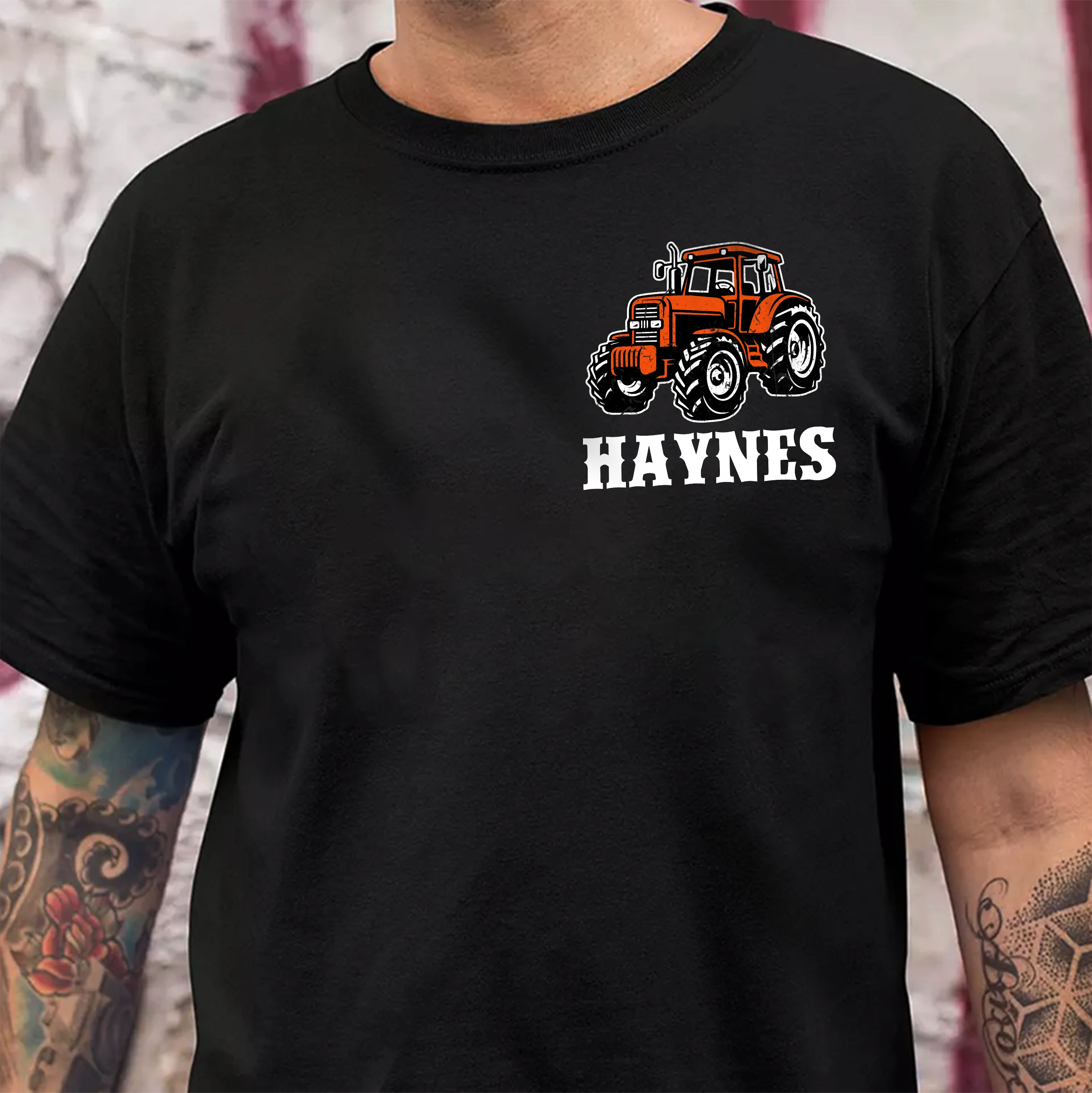 Personalized Tractor Farming Back & Front Dark Shirt CH07 895792 - Image 3