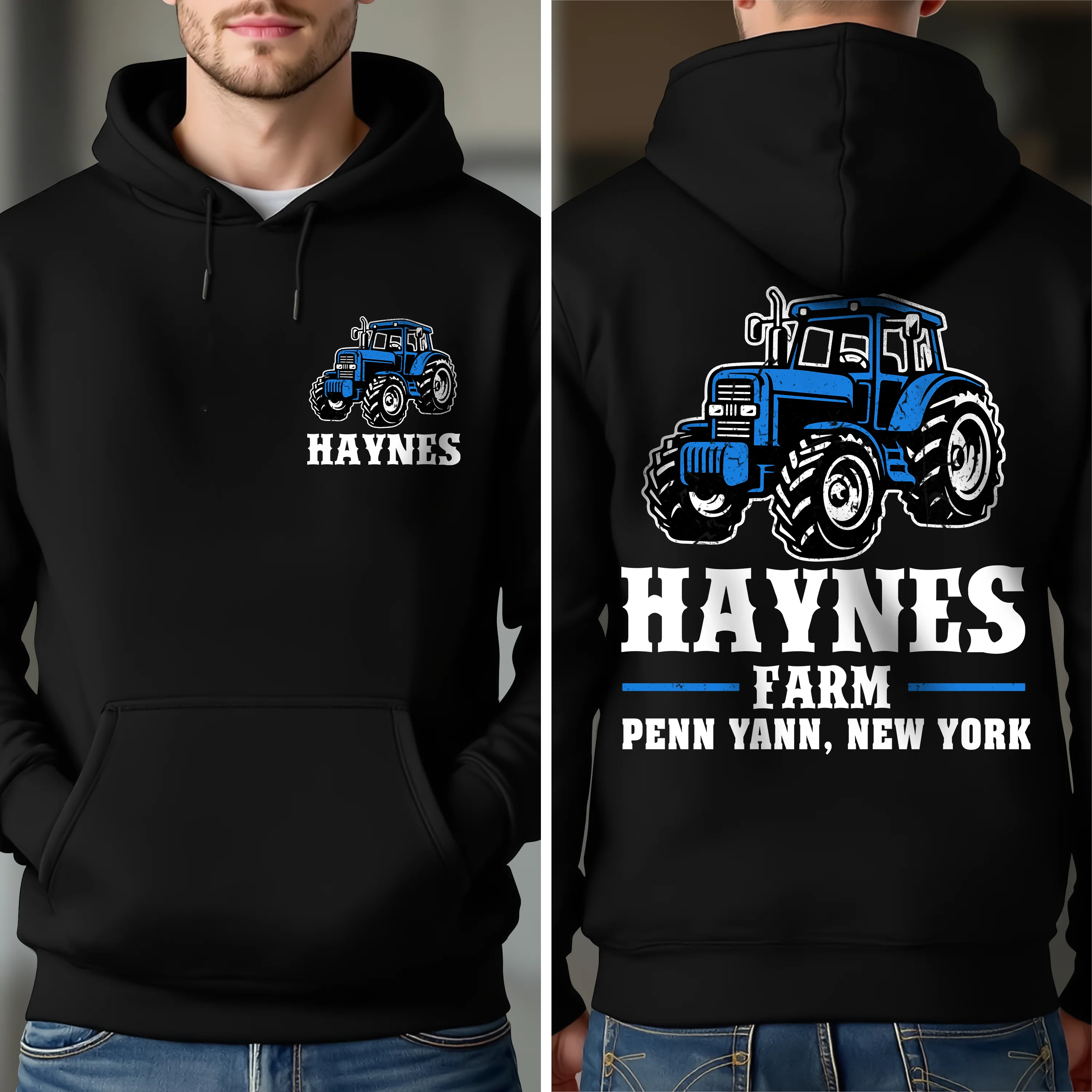Personalized Tractor Farming Back & Front Dark Shirt CH07 895792 - Image 4