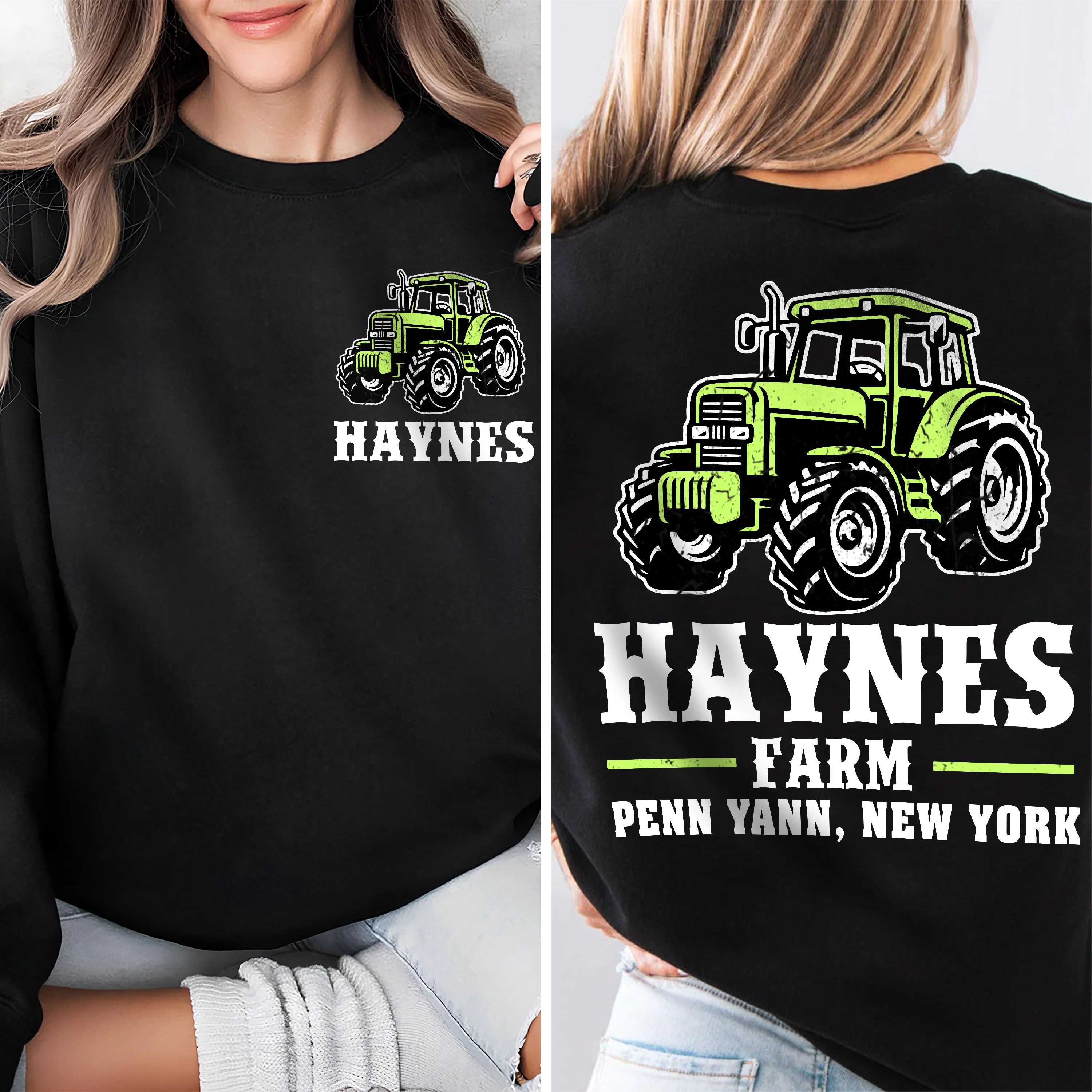 Personalized Tractor Farming Back & Front Dark Shirt CH07 895792 - Image 5