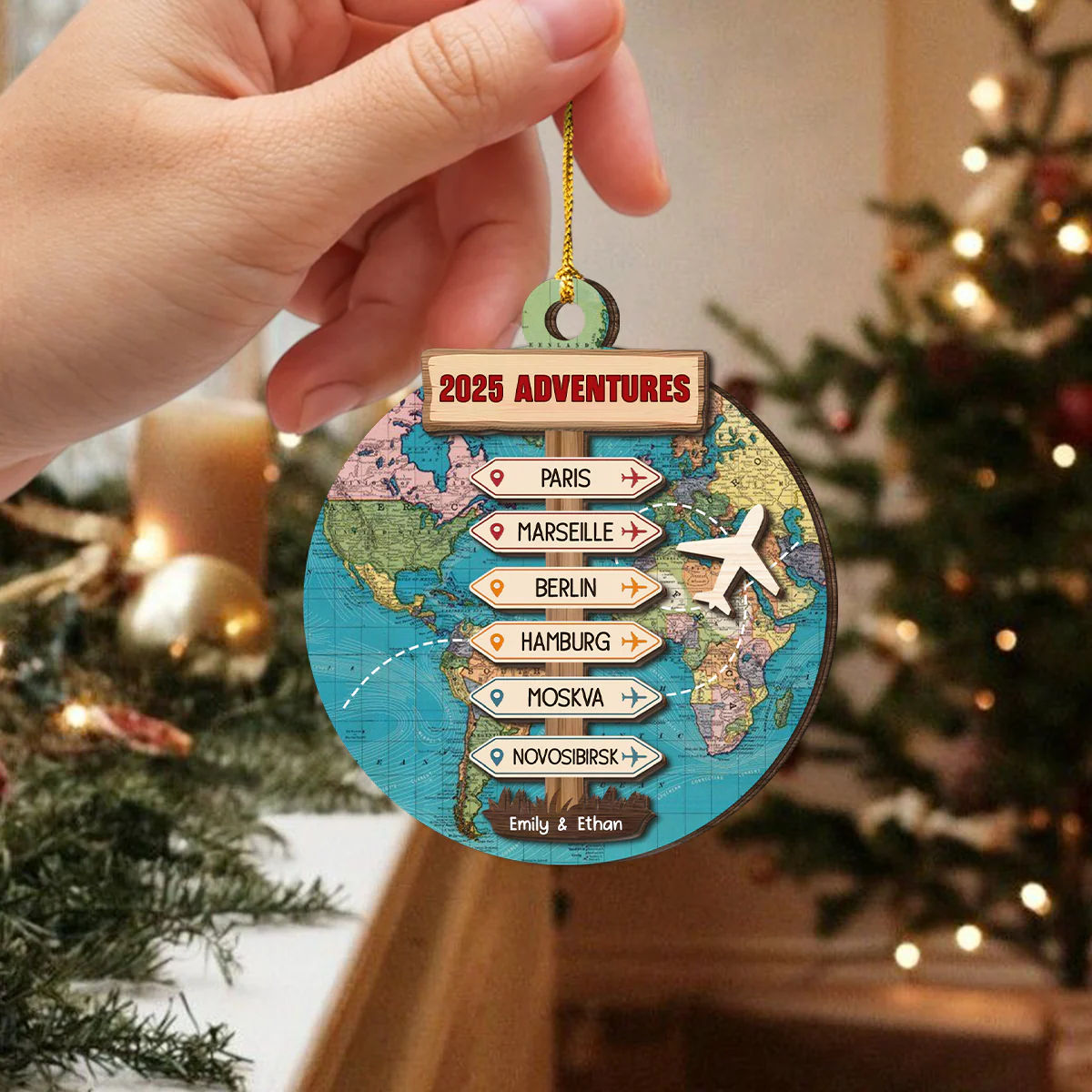 Personalized Travel Adventure 2 Layer Wooden Ornament LM32 895445 - Image 6