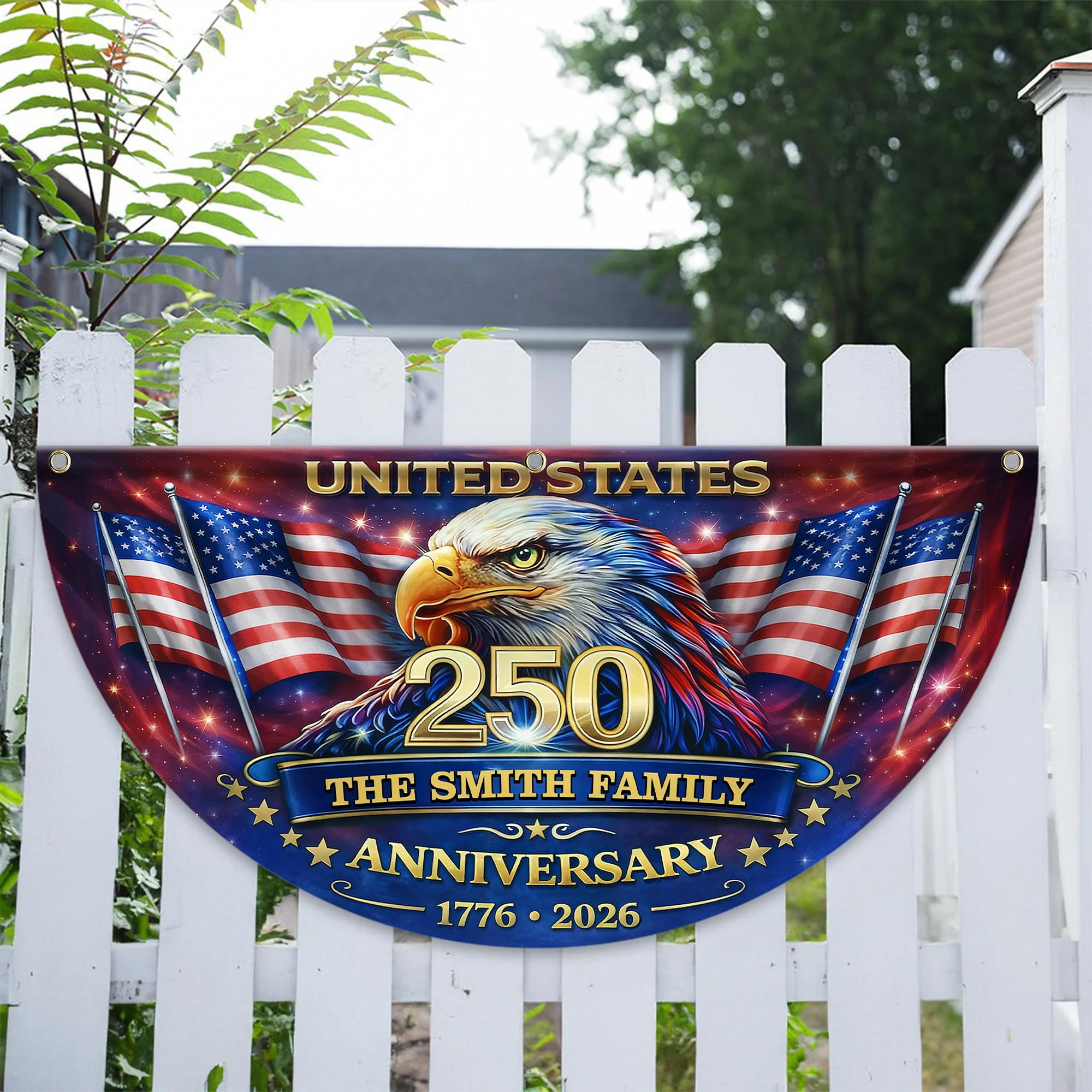 Personalized U.S 250th Anniversary with Family Name Non-Pleated Fan Flag CH07 911098 - Image 5
