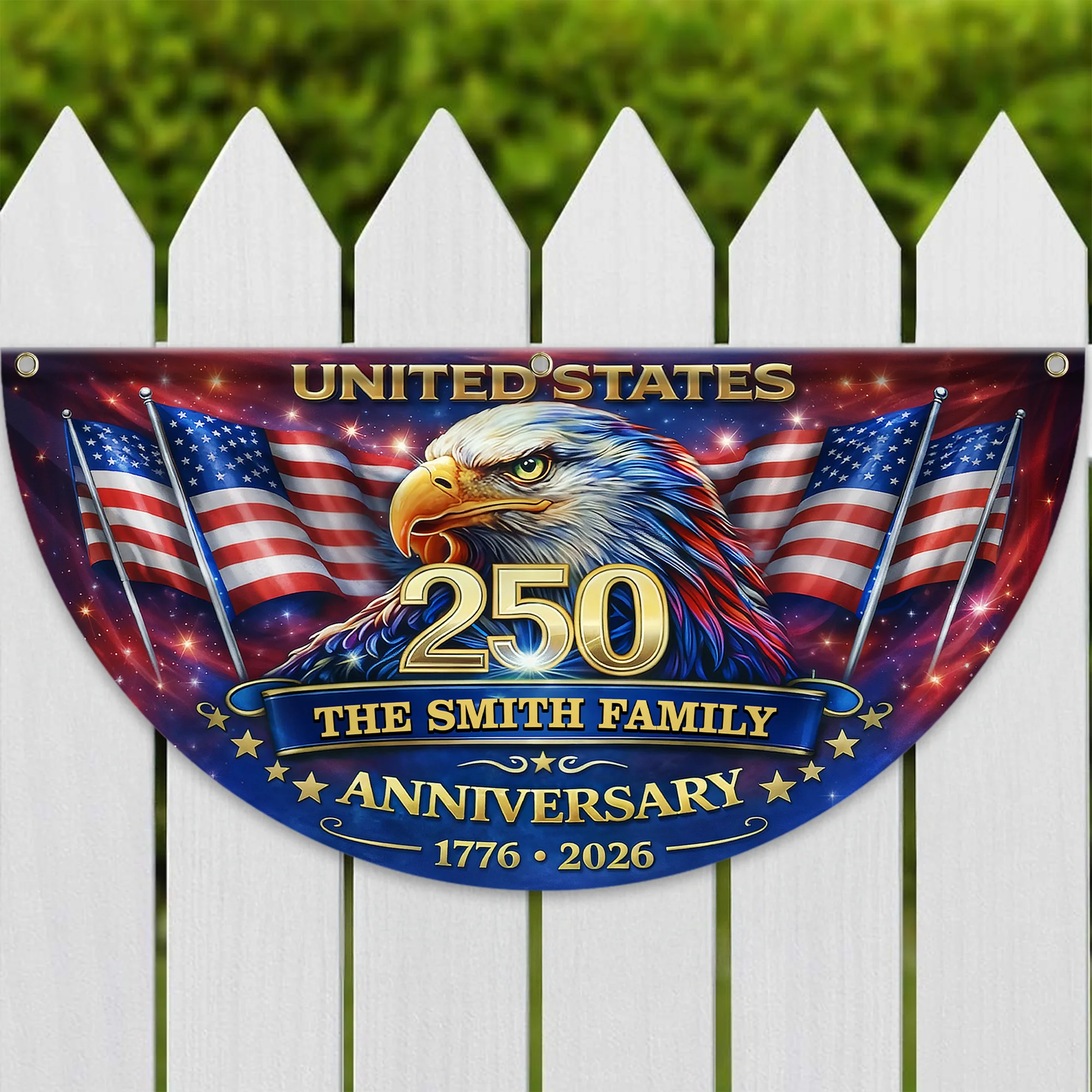 Personalized U.S 250th Anniversary with Family Name Non-Pleated Fan Flag CH07 911098 - Image 7