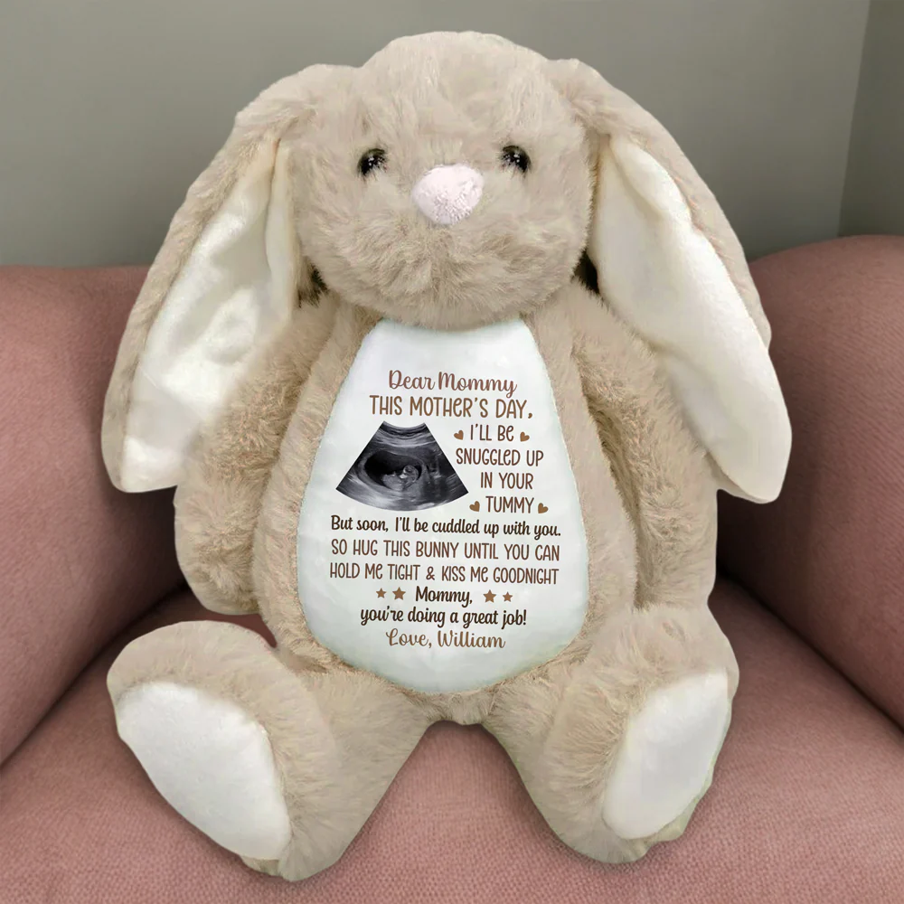 Personalized Ultrasound Photo Mother's Day Bunny Gift From The Bump for Pregnant Mom CH07 910896 - Image 4