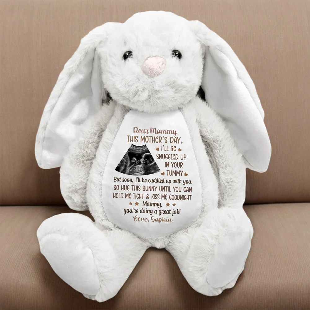 Personalized Ultrasound Photo Mother's Day Bunny Gift From The Bump for Pregnant Mom CH07 910896 - Image 5