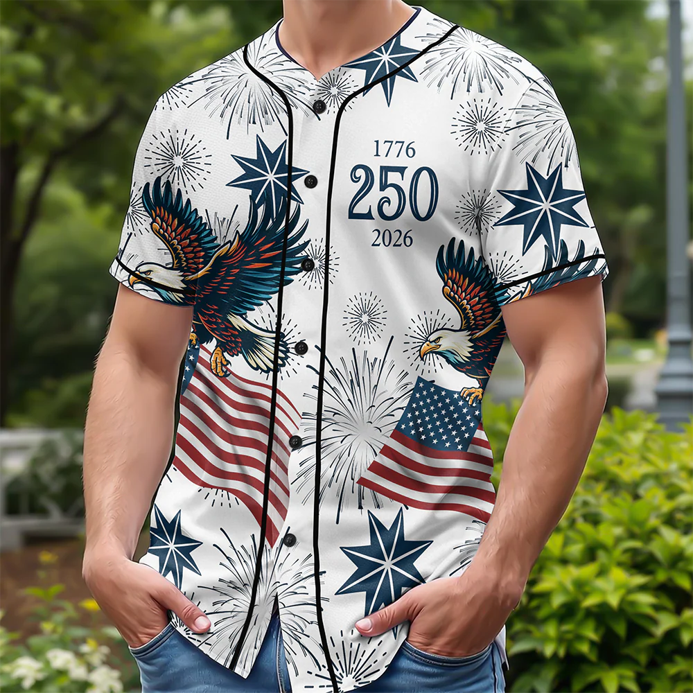 Personalized USA 250 Anniversary Eagle 1776-2026 Jersey Shirt TH10 170185 - Image 2