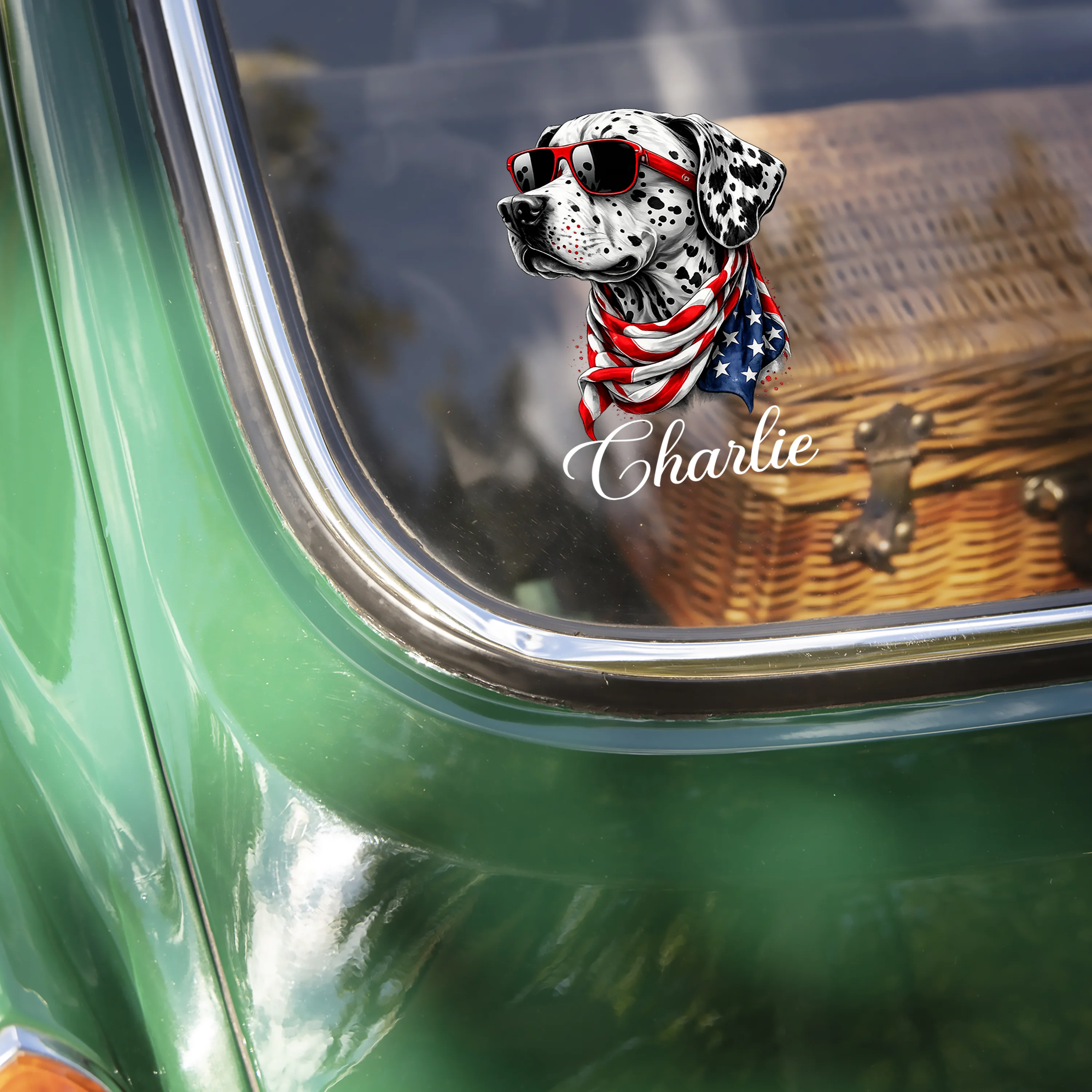 Personalized USA 250 Years Anniversary Patriotic Dog Portrait Car Window Decal LM32 897955 - Image 2